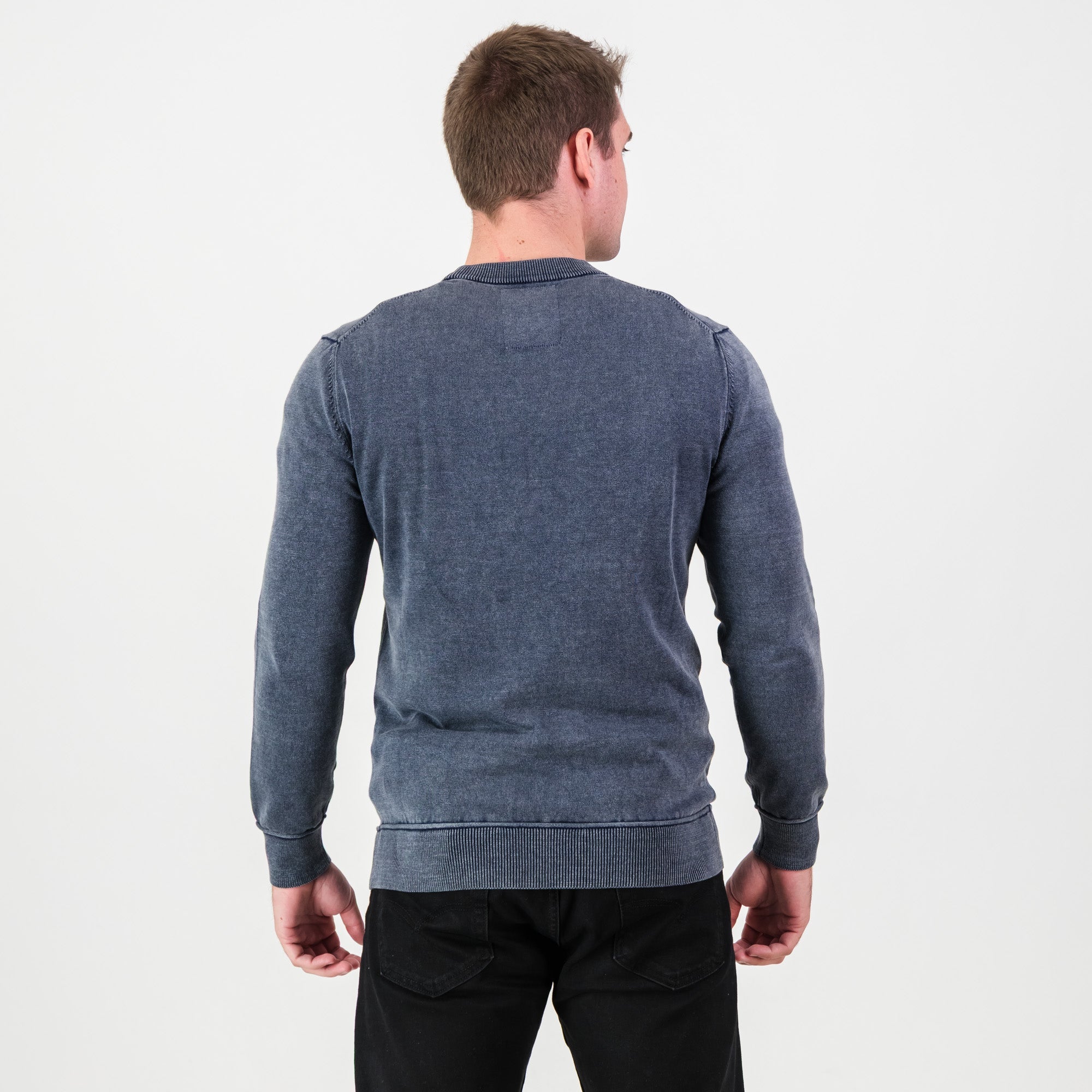 Springboks Overdyed Crew Neck Knit - Navy - Old School