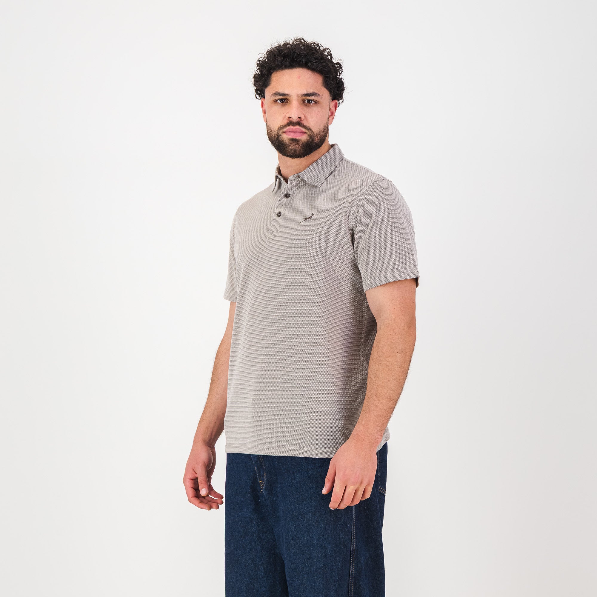 Springboks Pique Striper SS Polo - Tobacco Brown - Old School