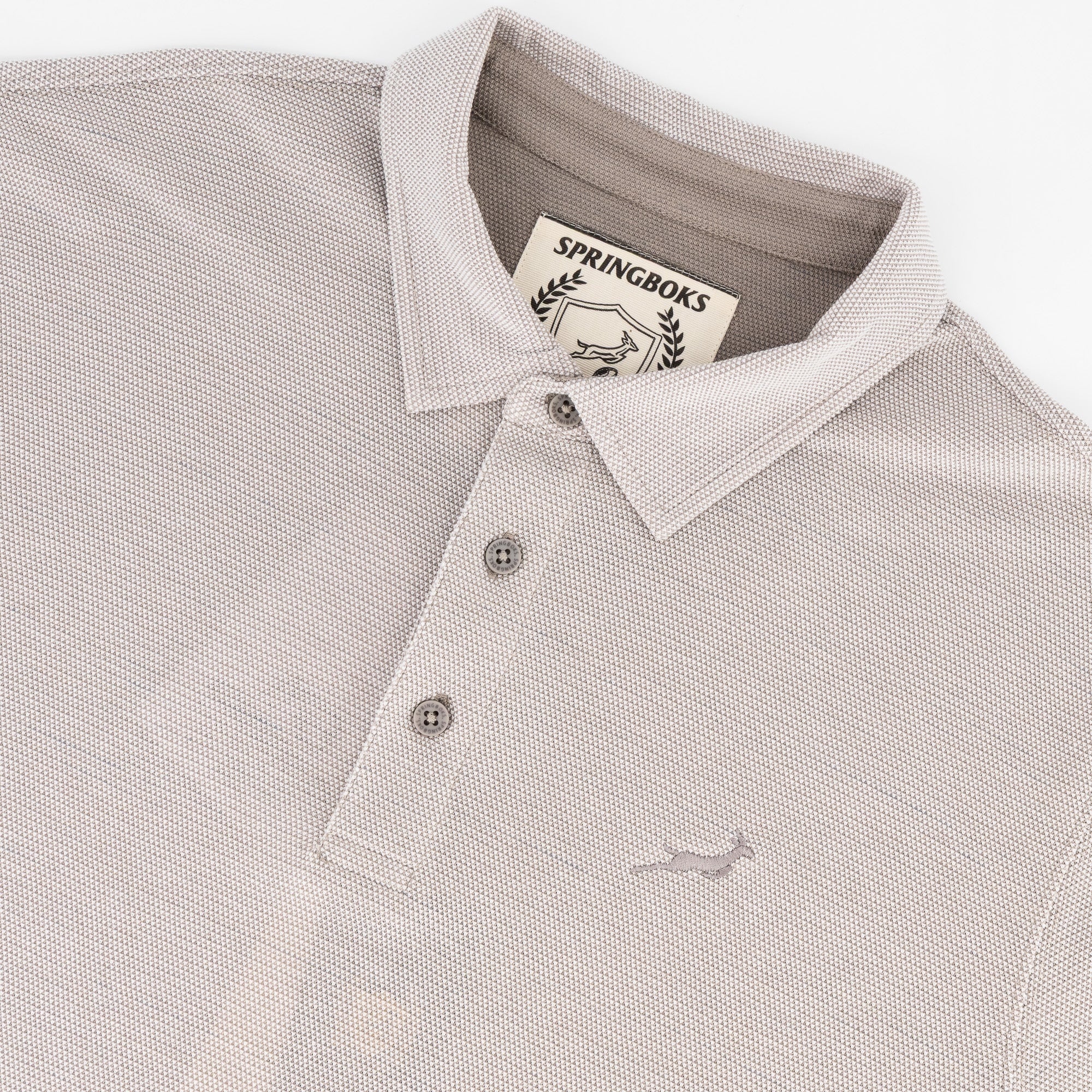 Springboks Pique Striper SS Polo - White - Old School