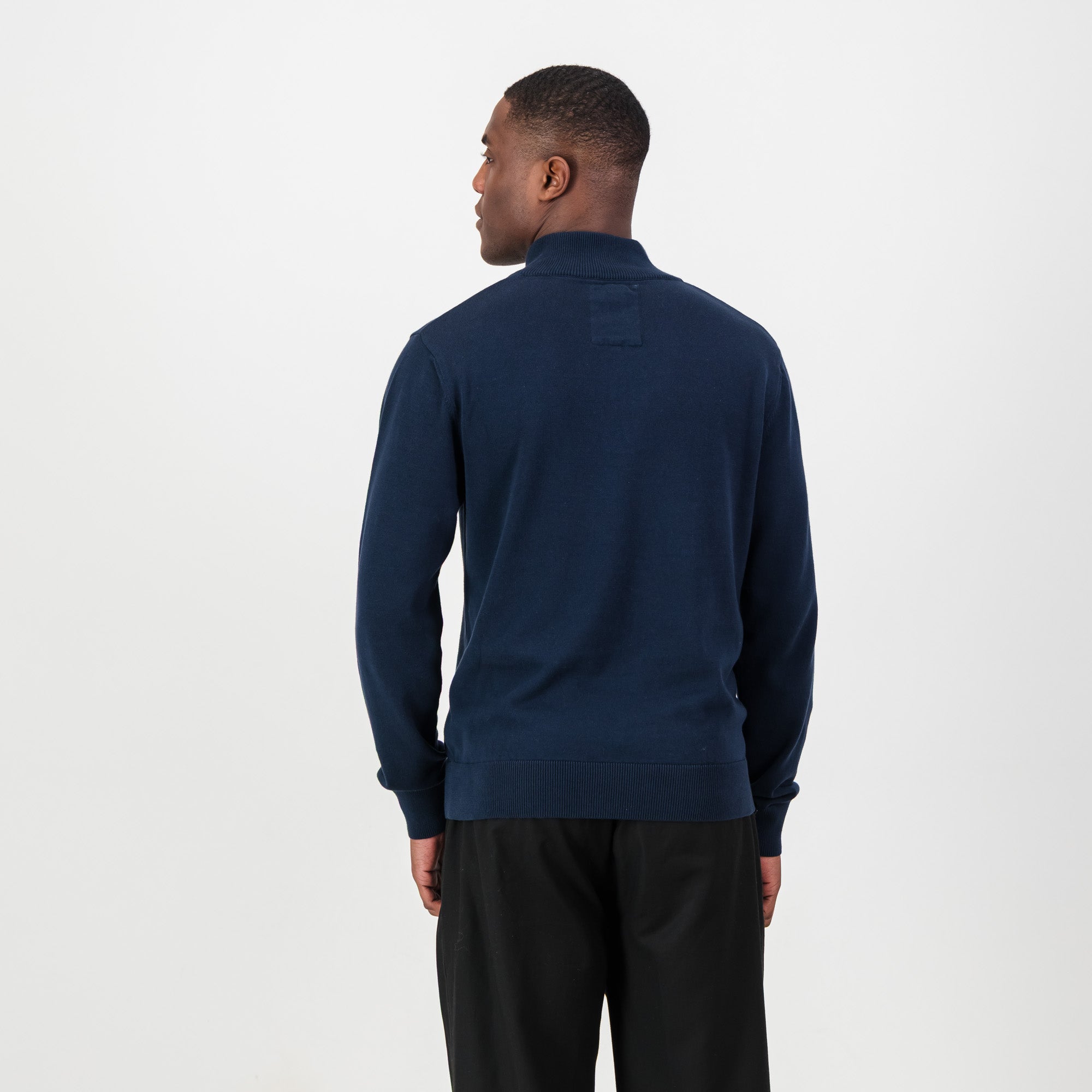 Springboks Quarter Zip Knit - Navy - Old School