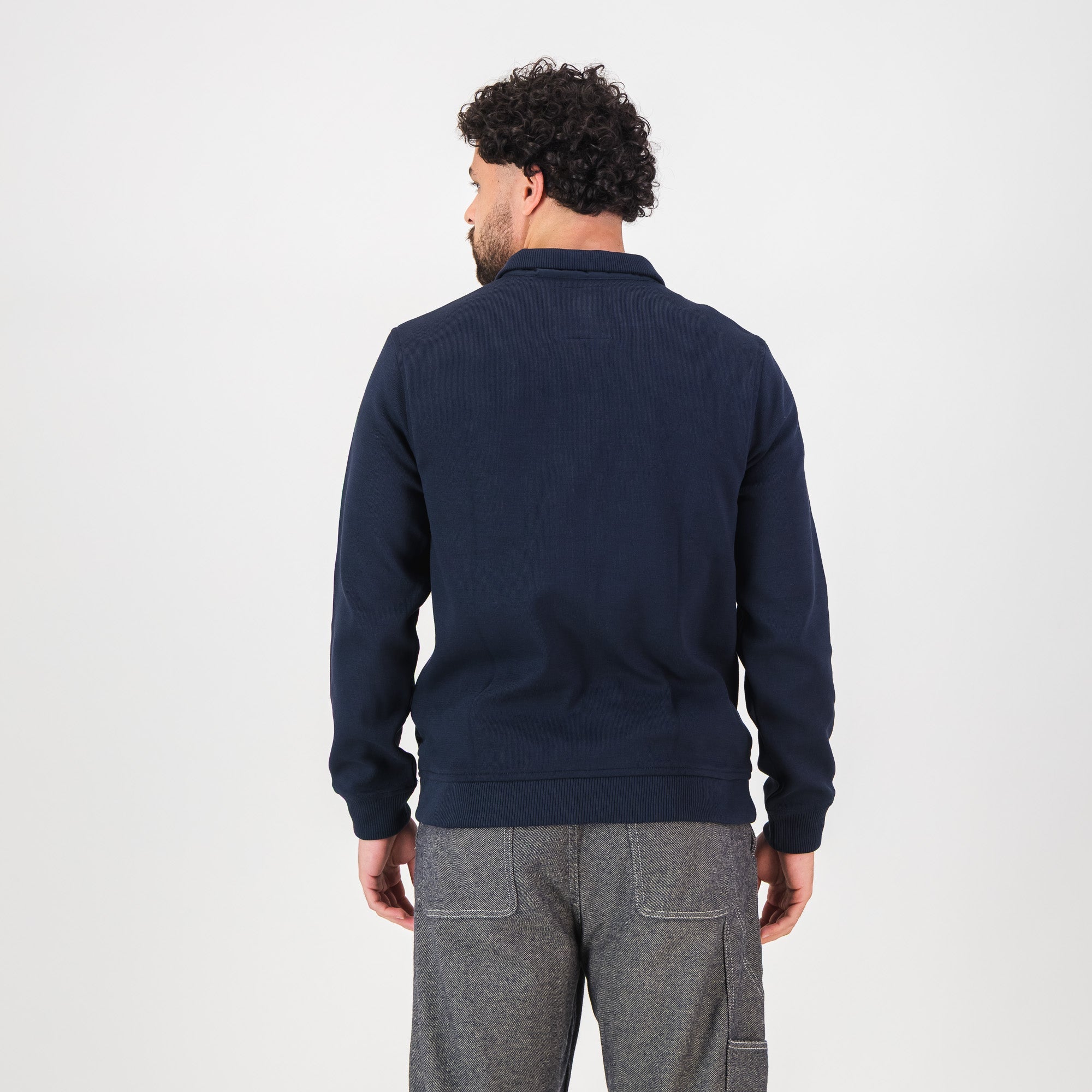 Springboks Quilted Knit Shell Jacket - Navy - Old School