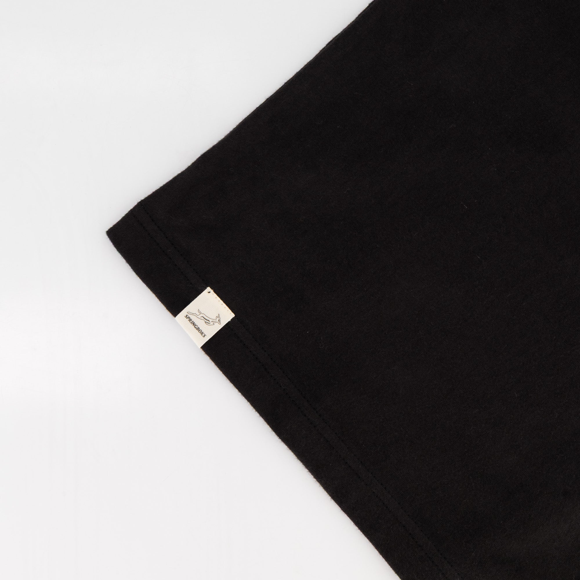 Springboks Shield Badge Regular Crew Tee - Black - Old School