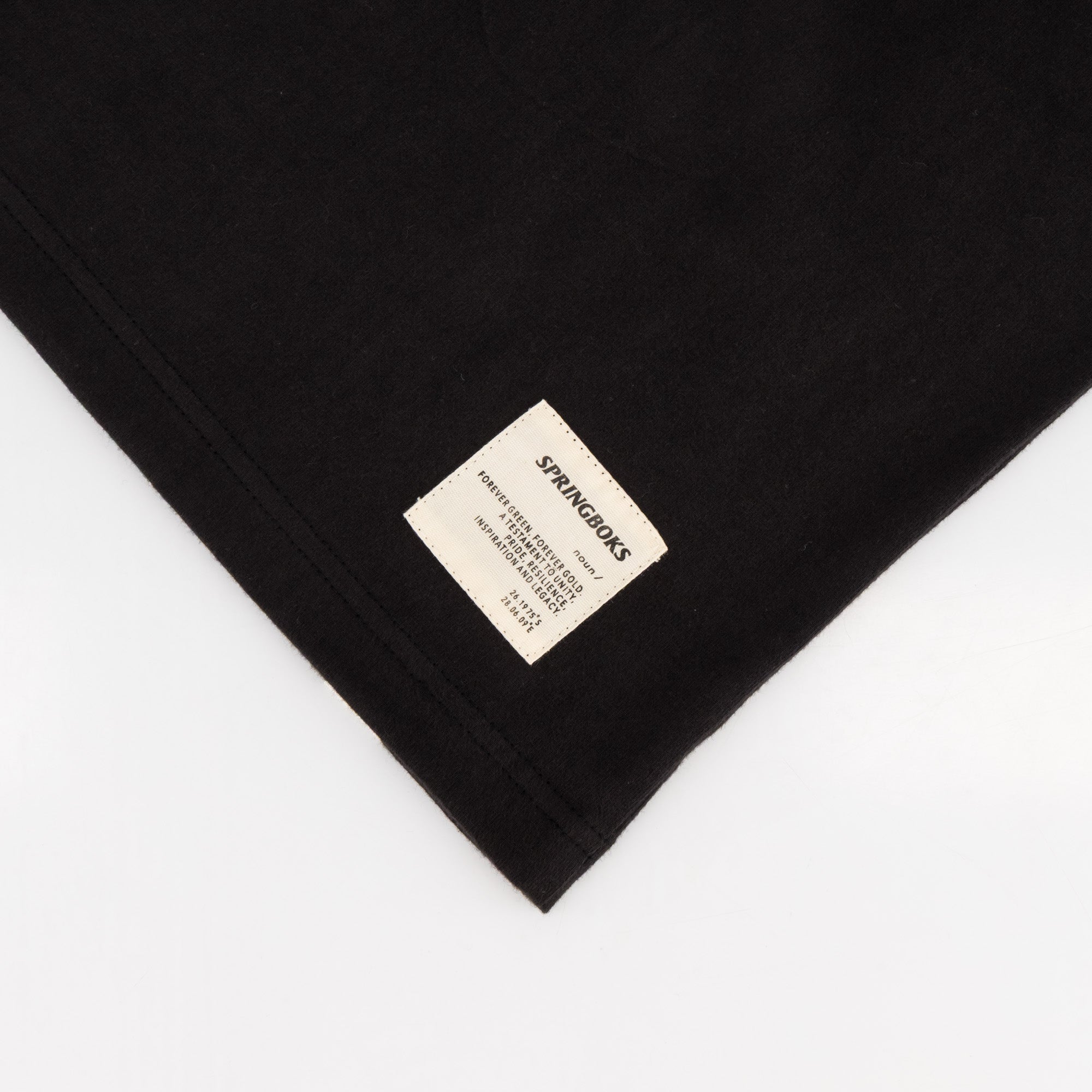 Springboks Shield Badge Regular Crew Tee - Black - Old School