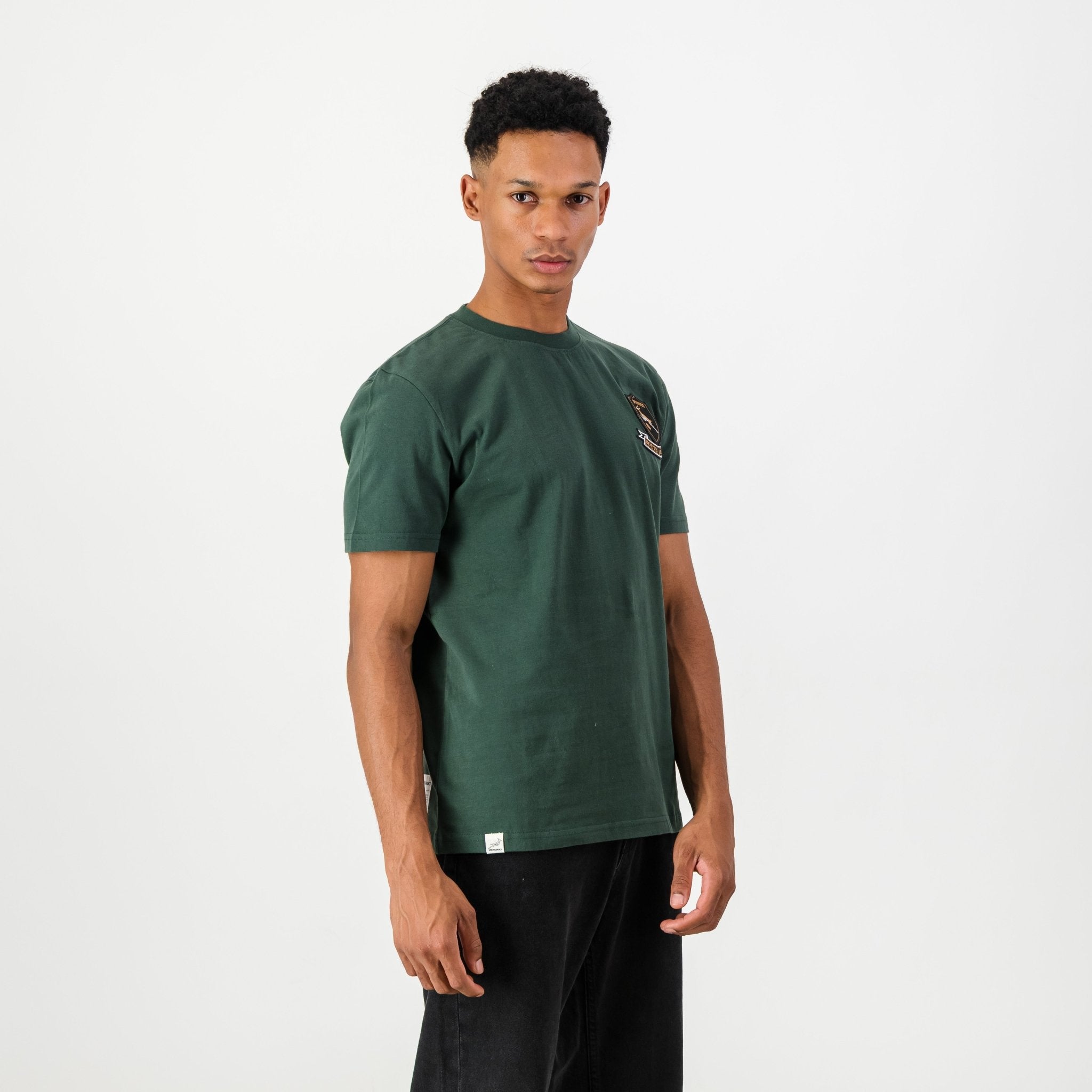 Springboks Shield Crew Tee - OS Green - Old School