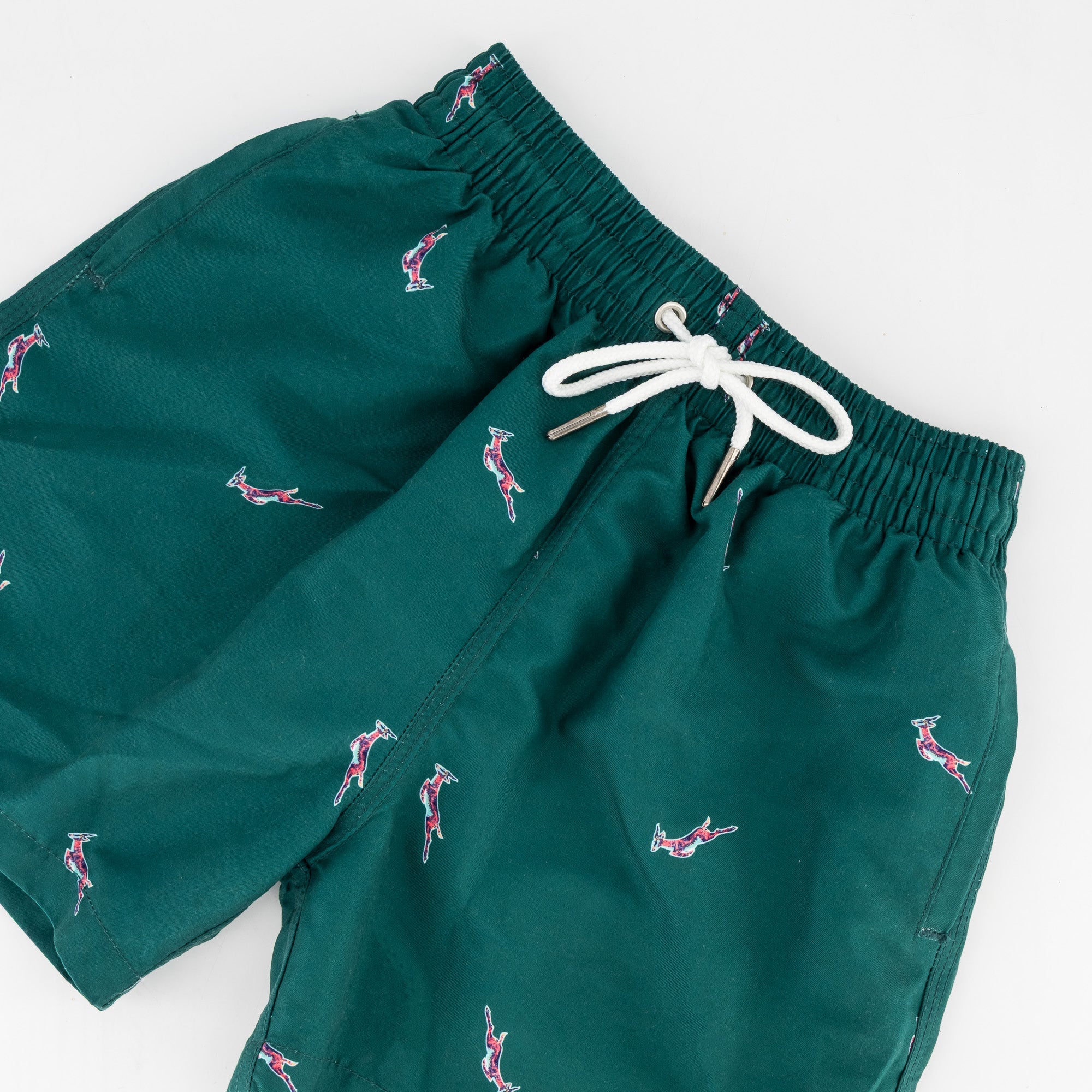 Springboks Summer Pop Print Kids Swim Shorts - Teal - Old School