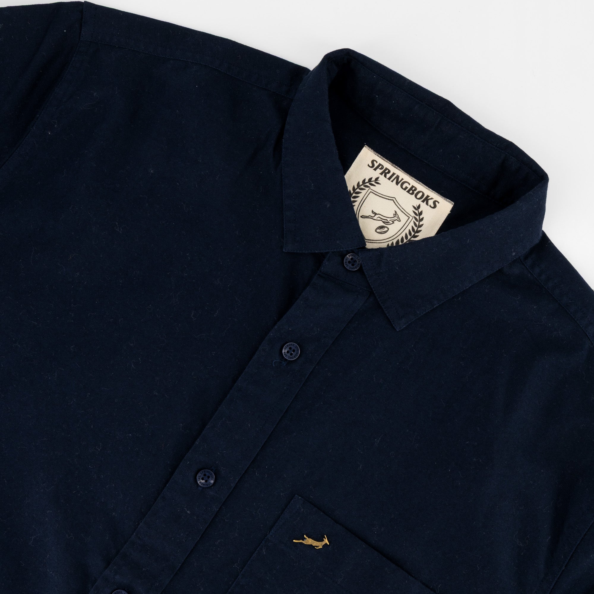 Springboks Tailored LS Oxford Shirt - Navy - Old School