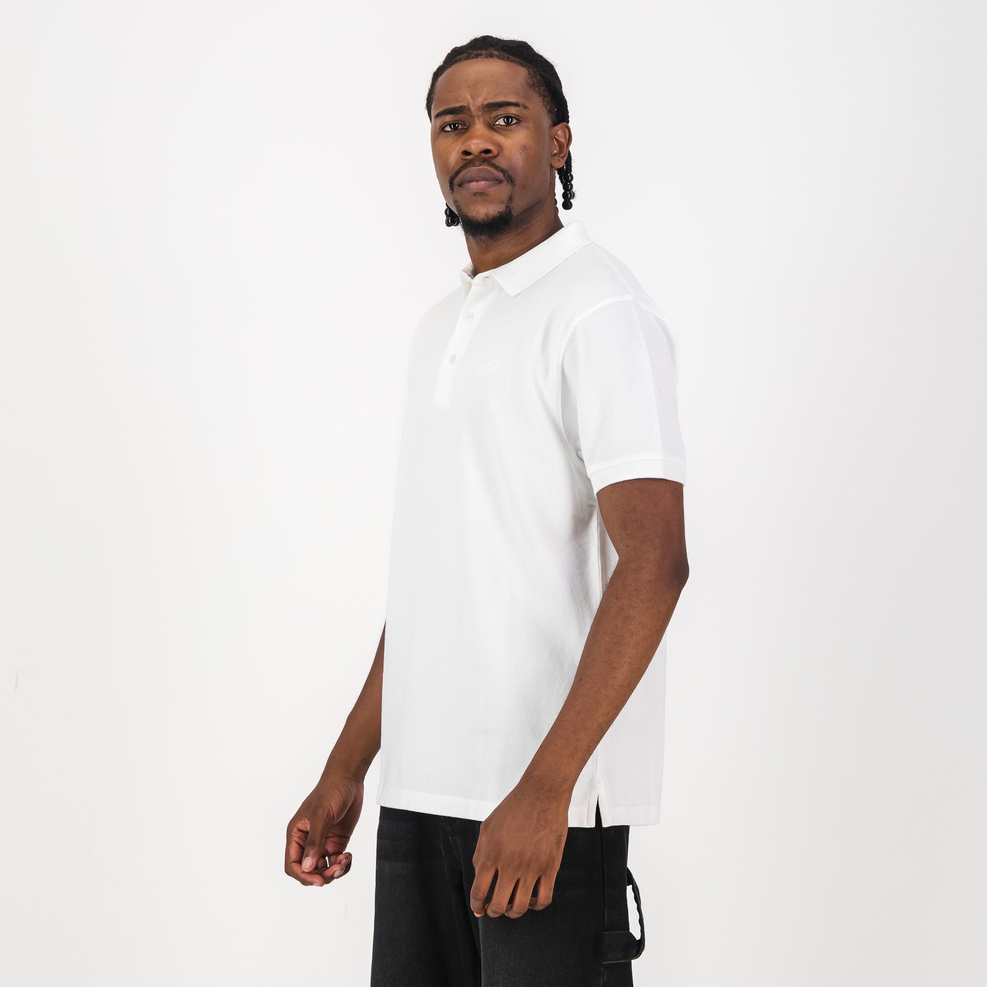Springboks Tonal Embroidery SS Polo - White - Old School