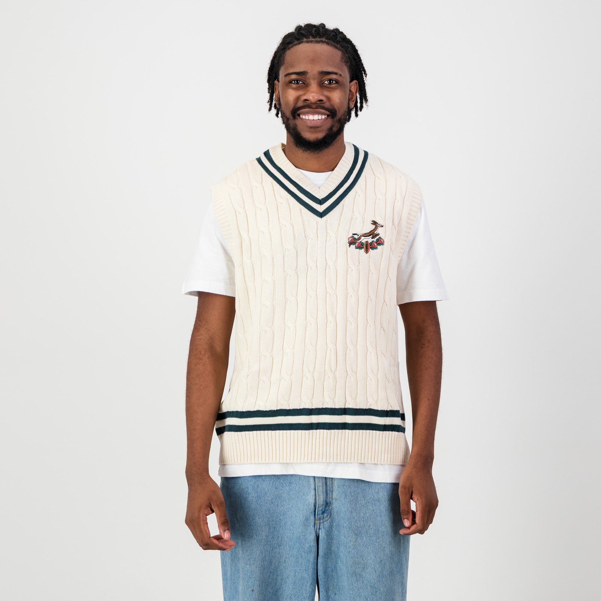 Springboks Vest Knit - Ivory - Old School