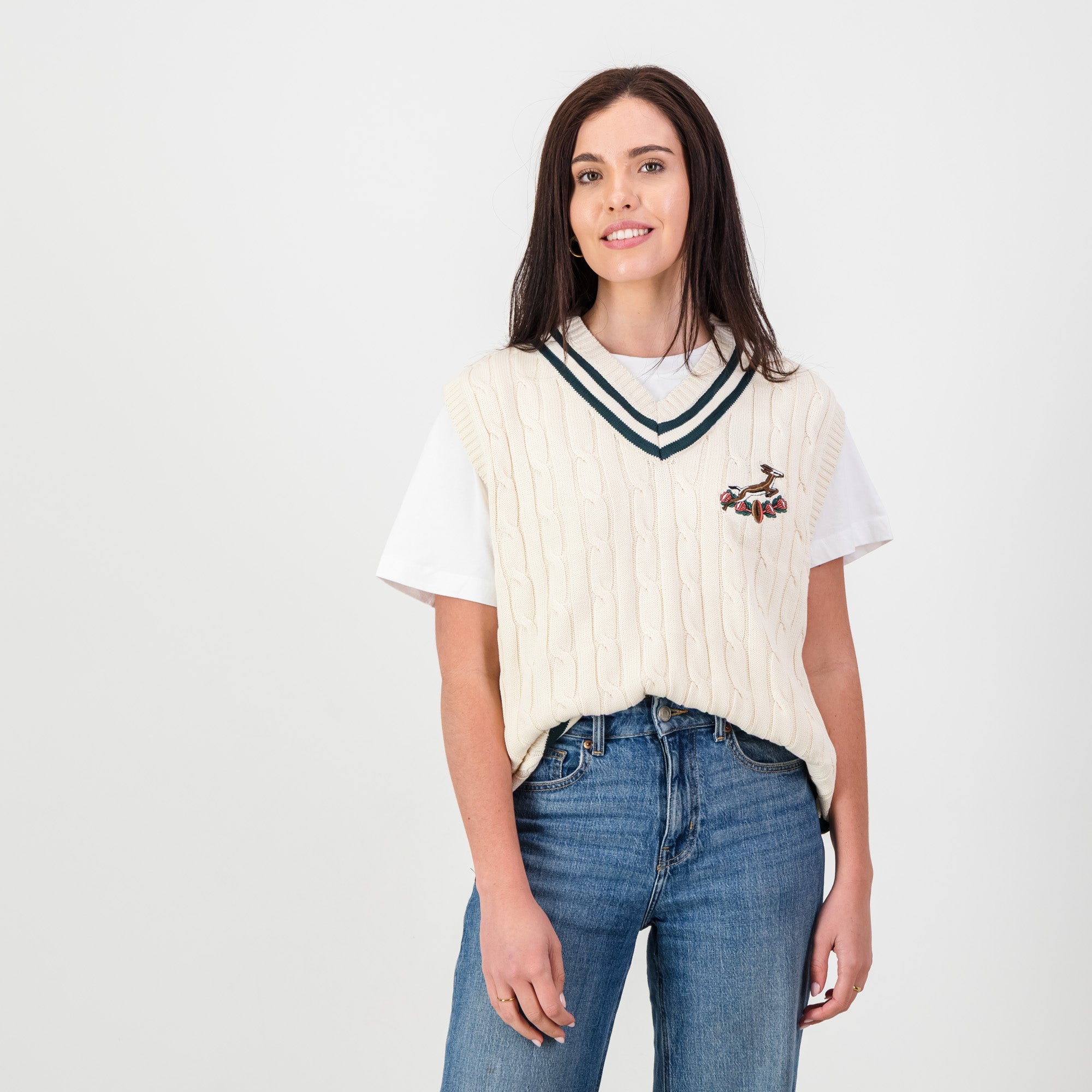 Springboks Vest Knit - Ivory - Old School