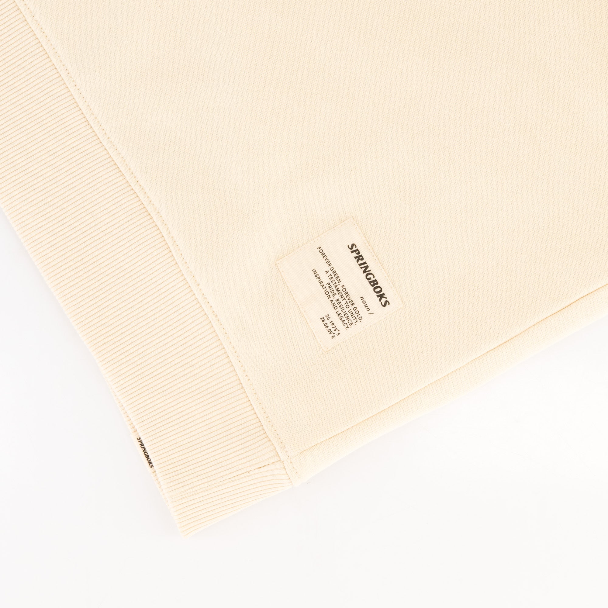 Springboks Word Quarter Zip Sweat - Ivory - Old School