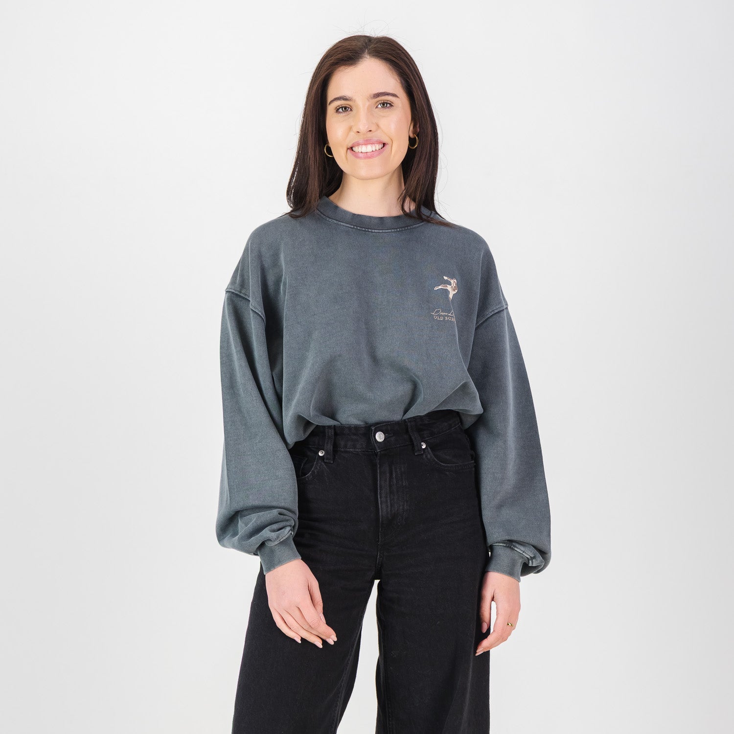 Stillknocks Acid Wash Crew Sweat - Turb Grey - Old School