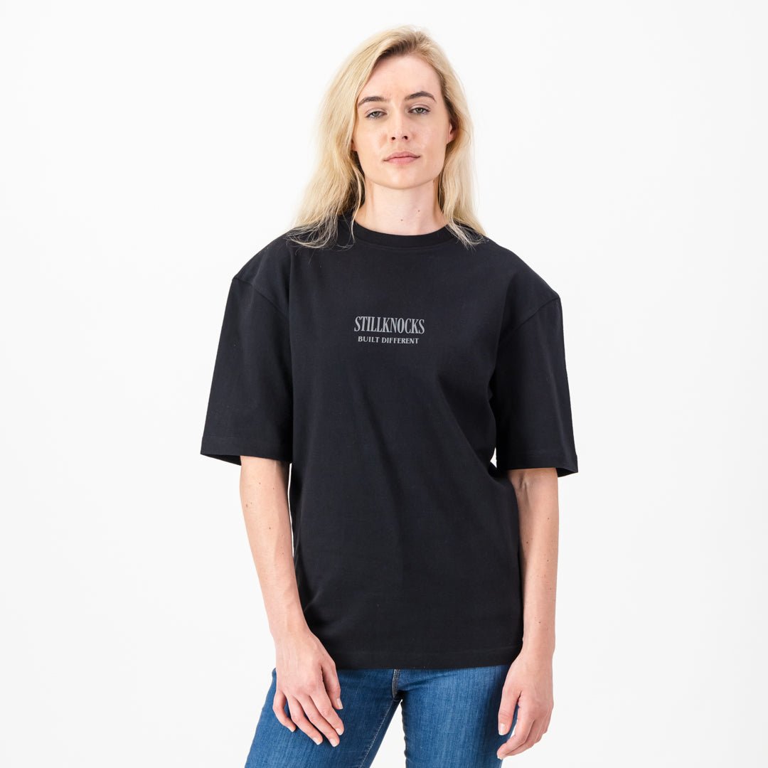Stillknocks X Old School Boxy Tee Washed Black - Old School