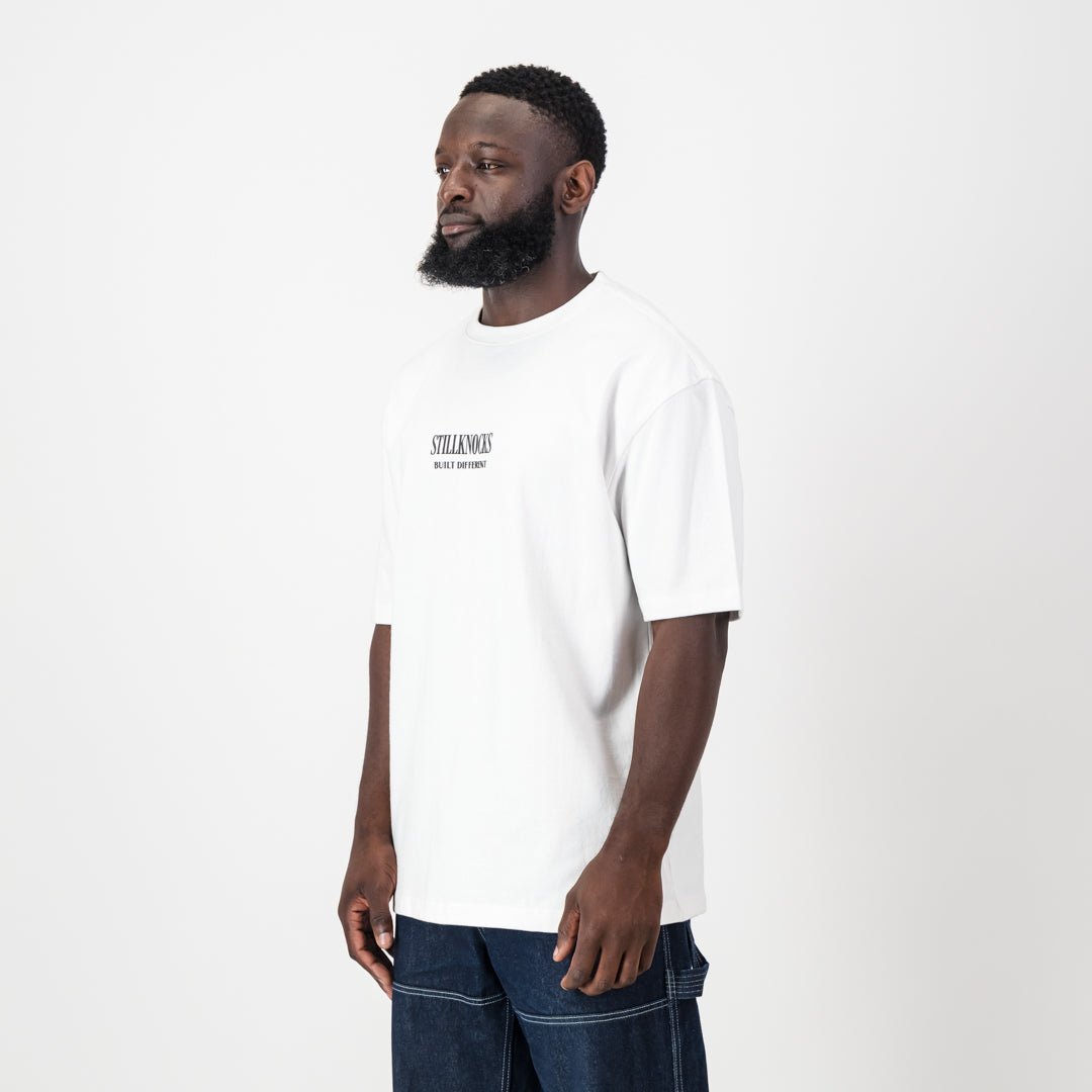 Stillknocks X Old School Boxy Tee Washed White - Old School