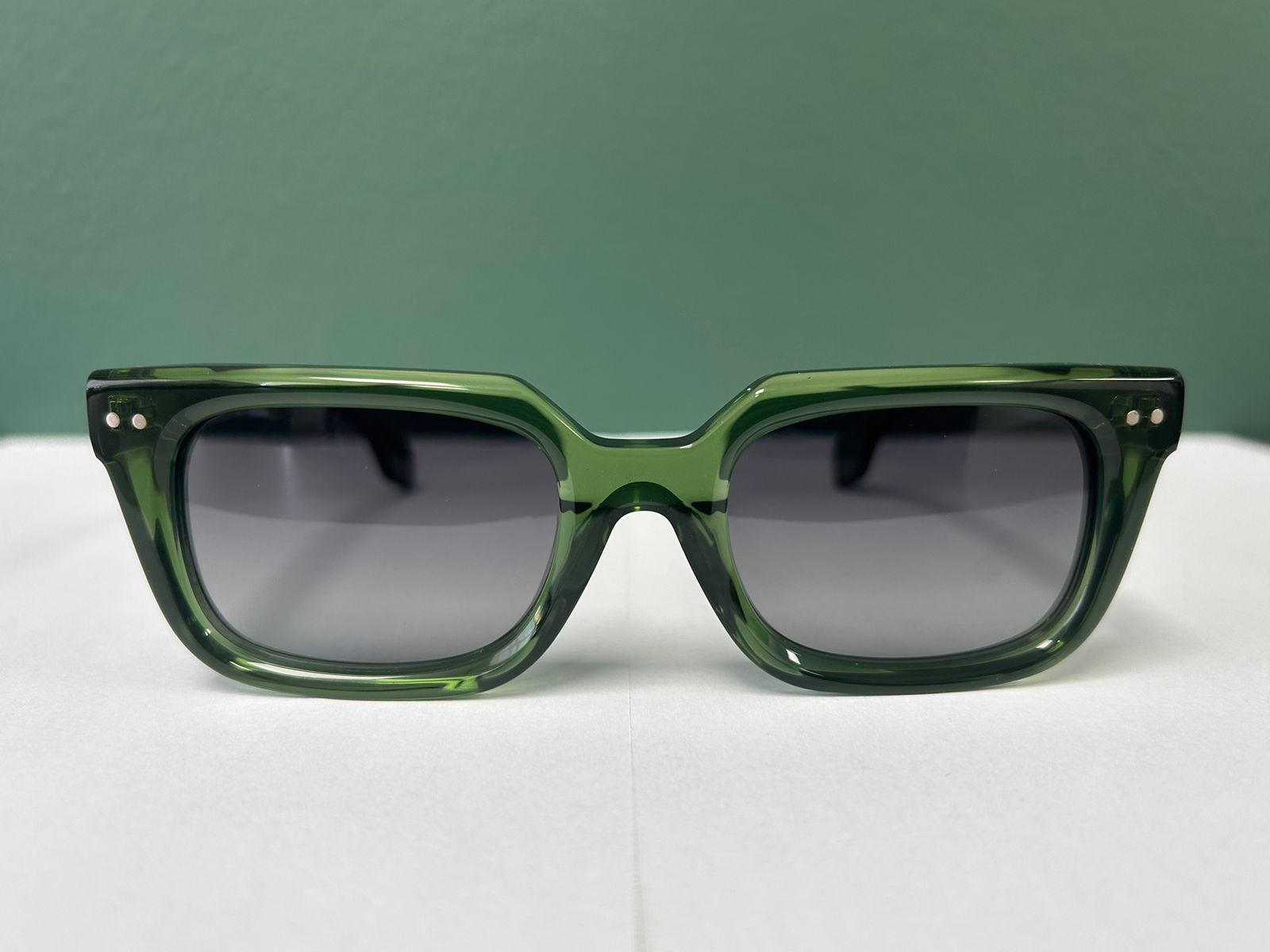 Old School Rectangle Sunglasses-Green