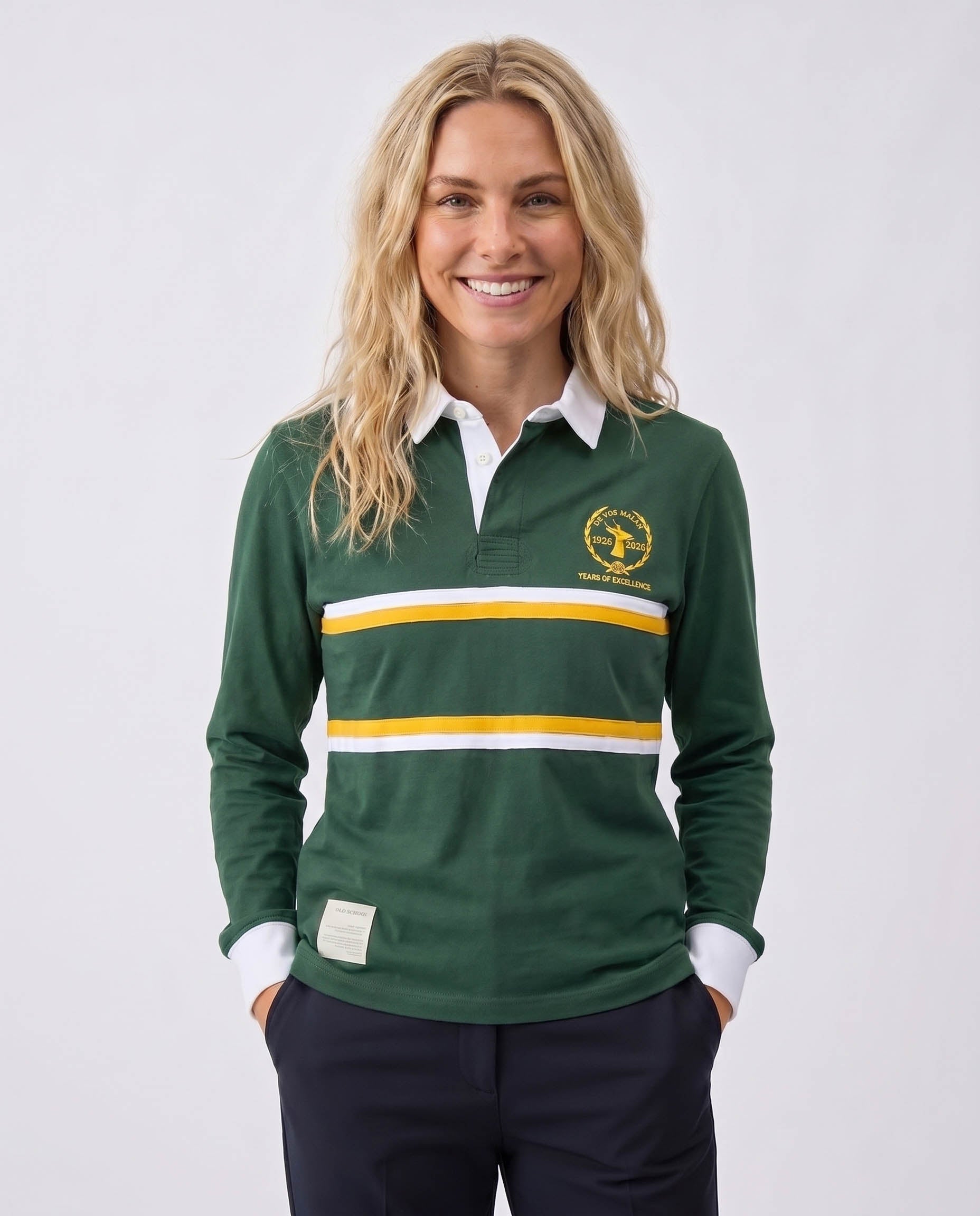 Schools De Vos Malan  Long Sleeve Rugby Jersey Cut & Sew Green