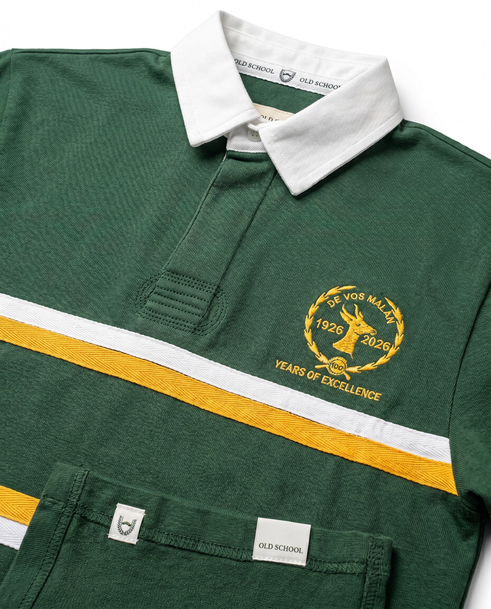 Schools De Vos Malan  Long Sleeve Rugby Jersey Cut & Sew Green