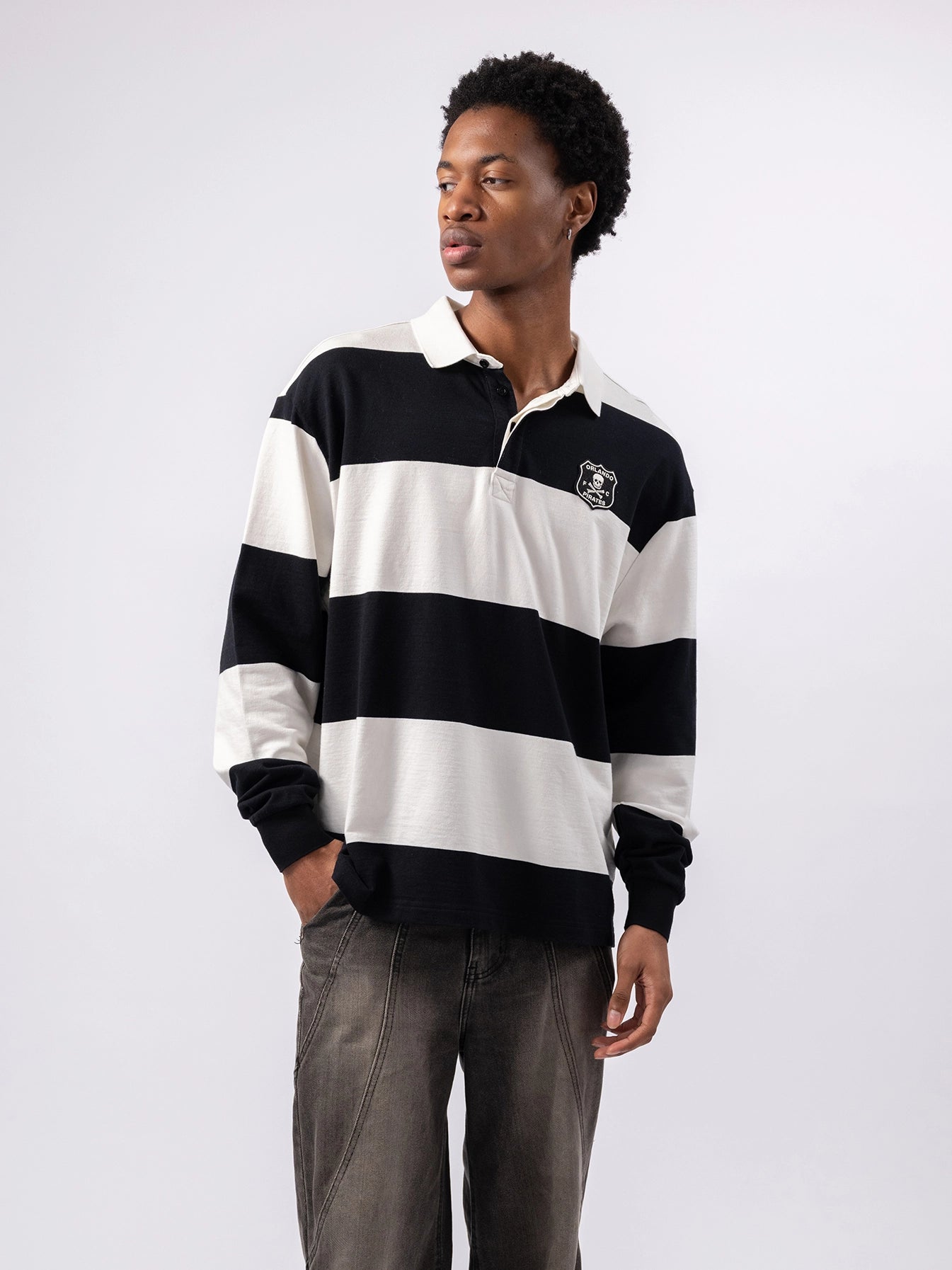 Orlando Pirates Relaxed Rugby Jersey Black