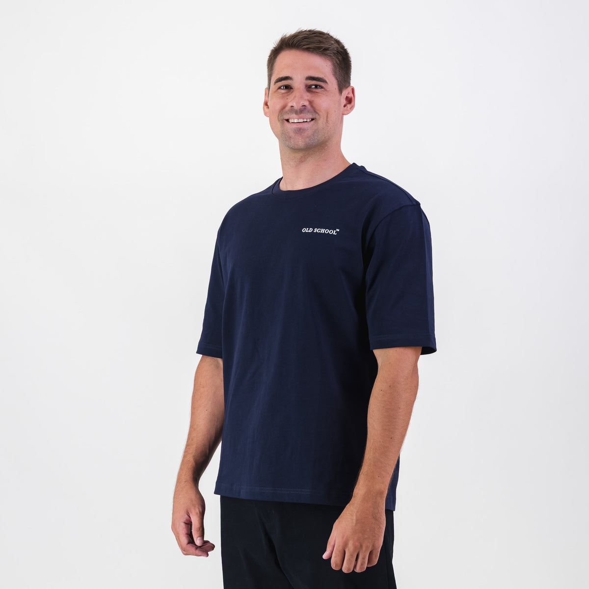 Old School Leisure Classic Boxy T-Shirt Plain Navy
