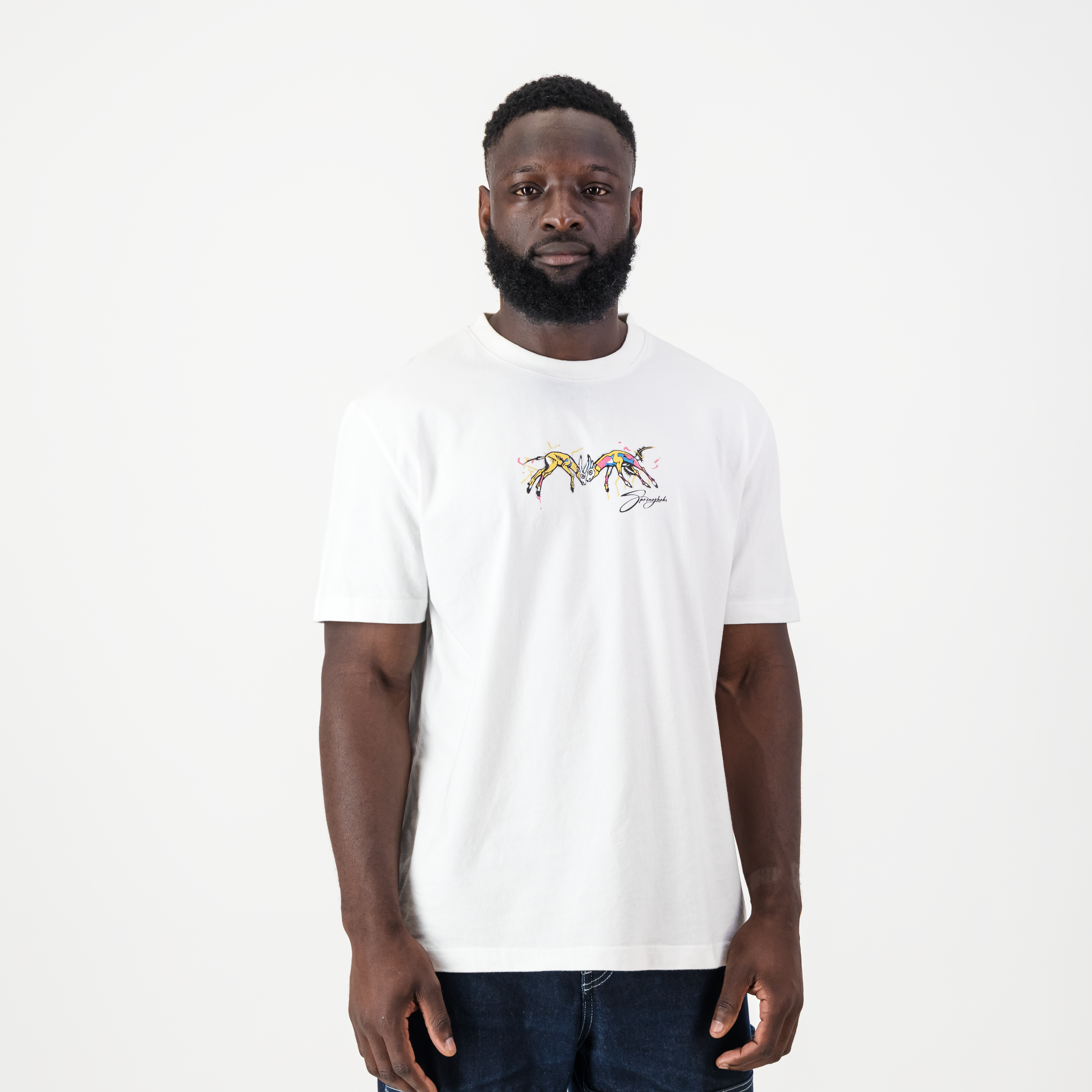 Graffiti Springboks Crew Tee - White