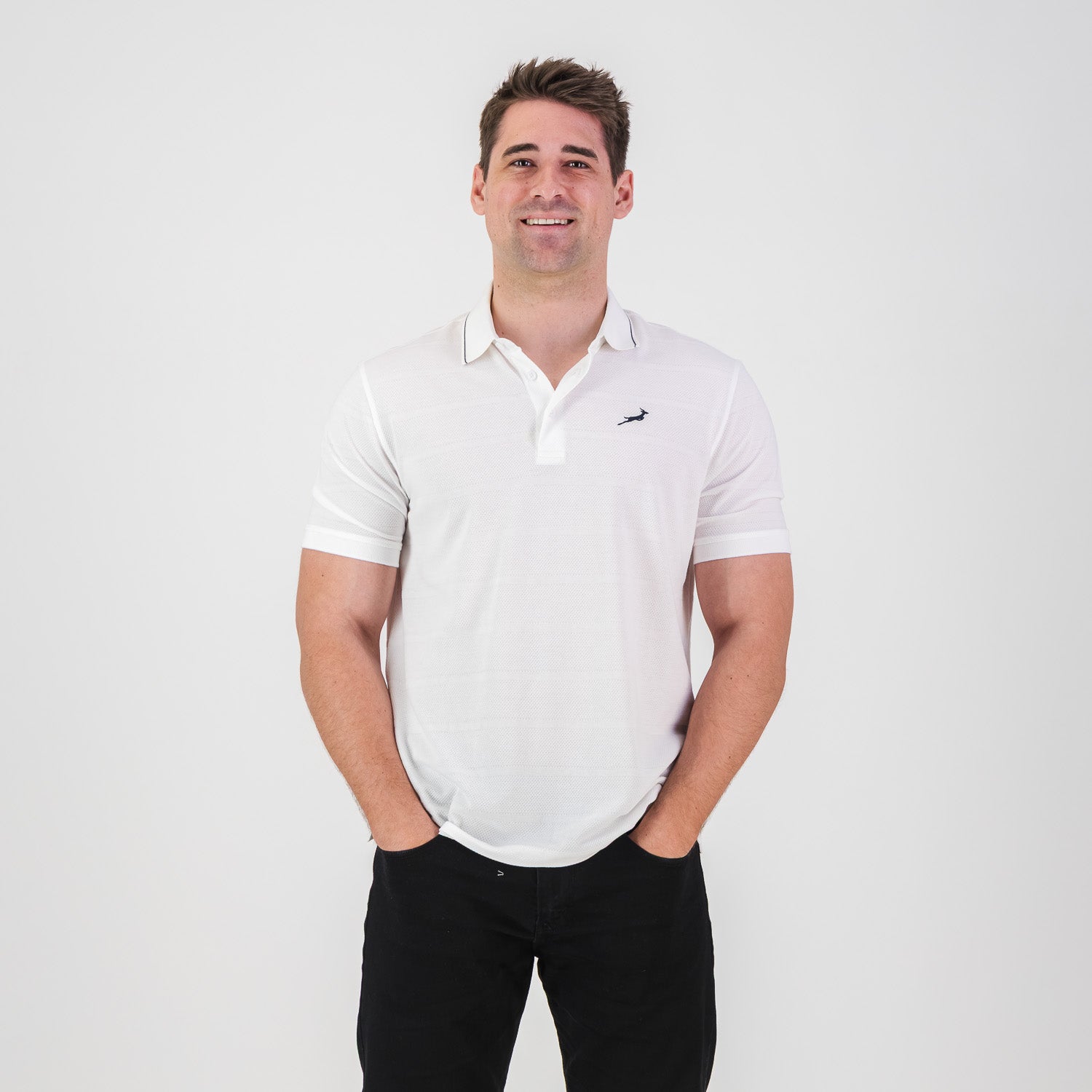 Springboks Golf SS Polo-White