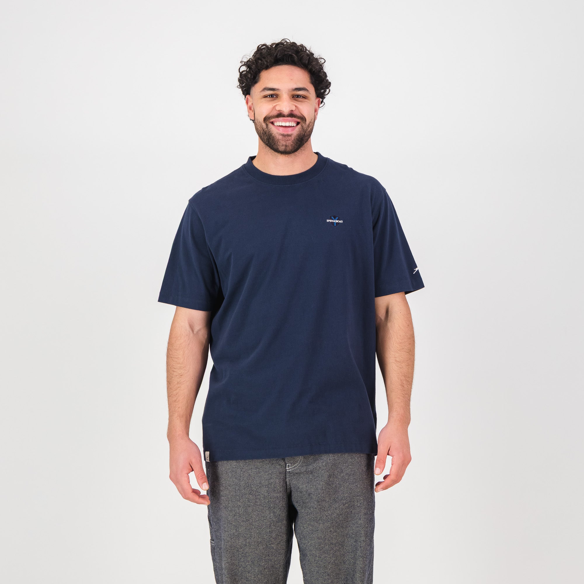 Springboks SML Shield Regular Crew Tee - Navy