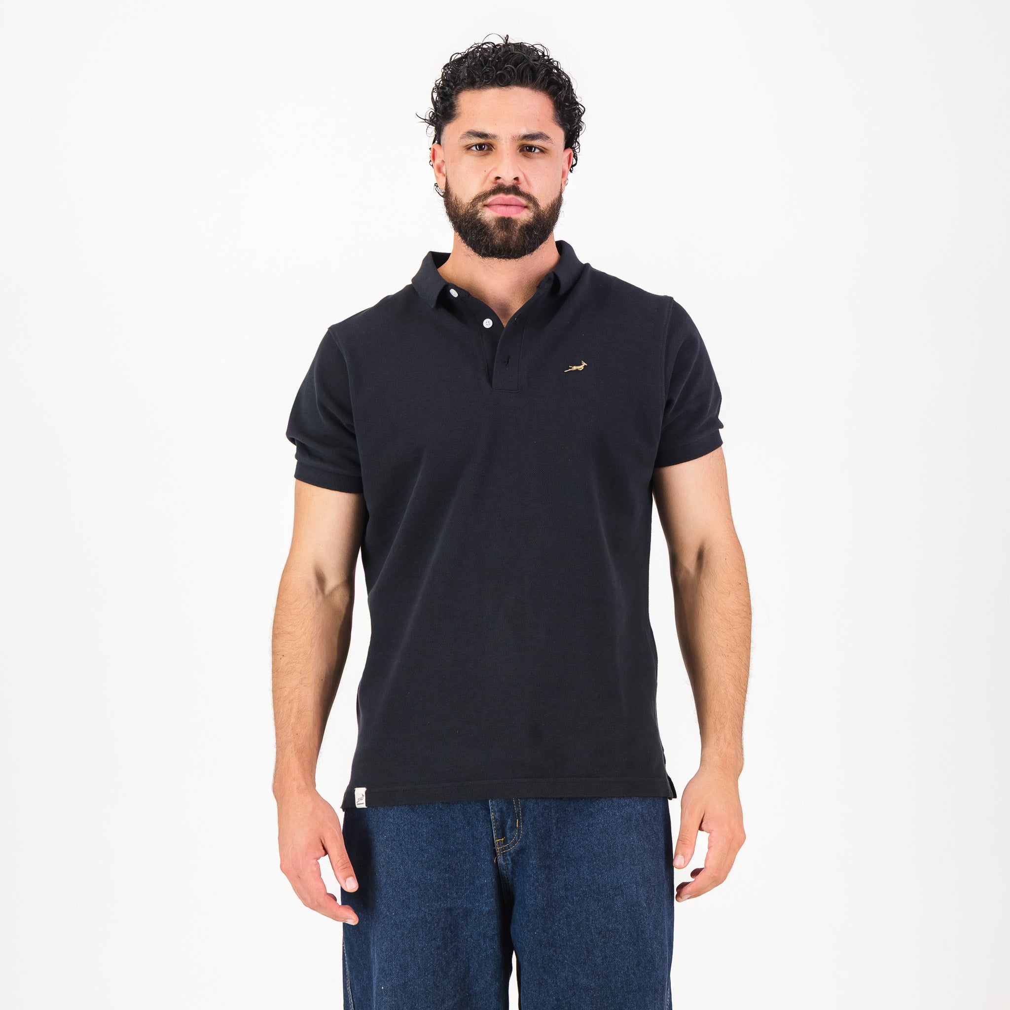 Springboks Metal Rivet SS Polo - Black