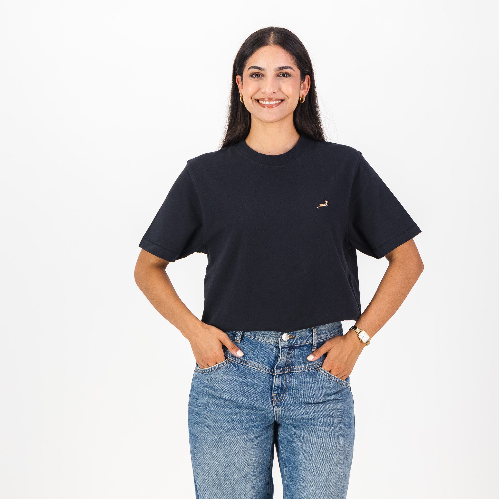 Springboks LC EMB Regular Crew Tee - Black