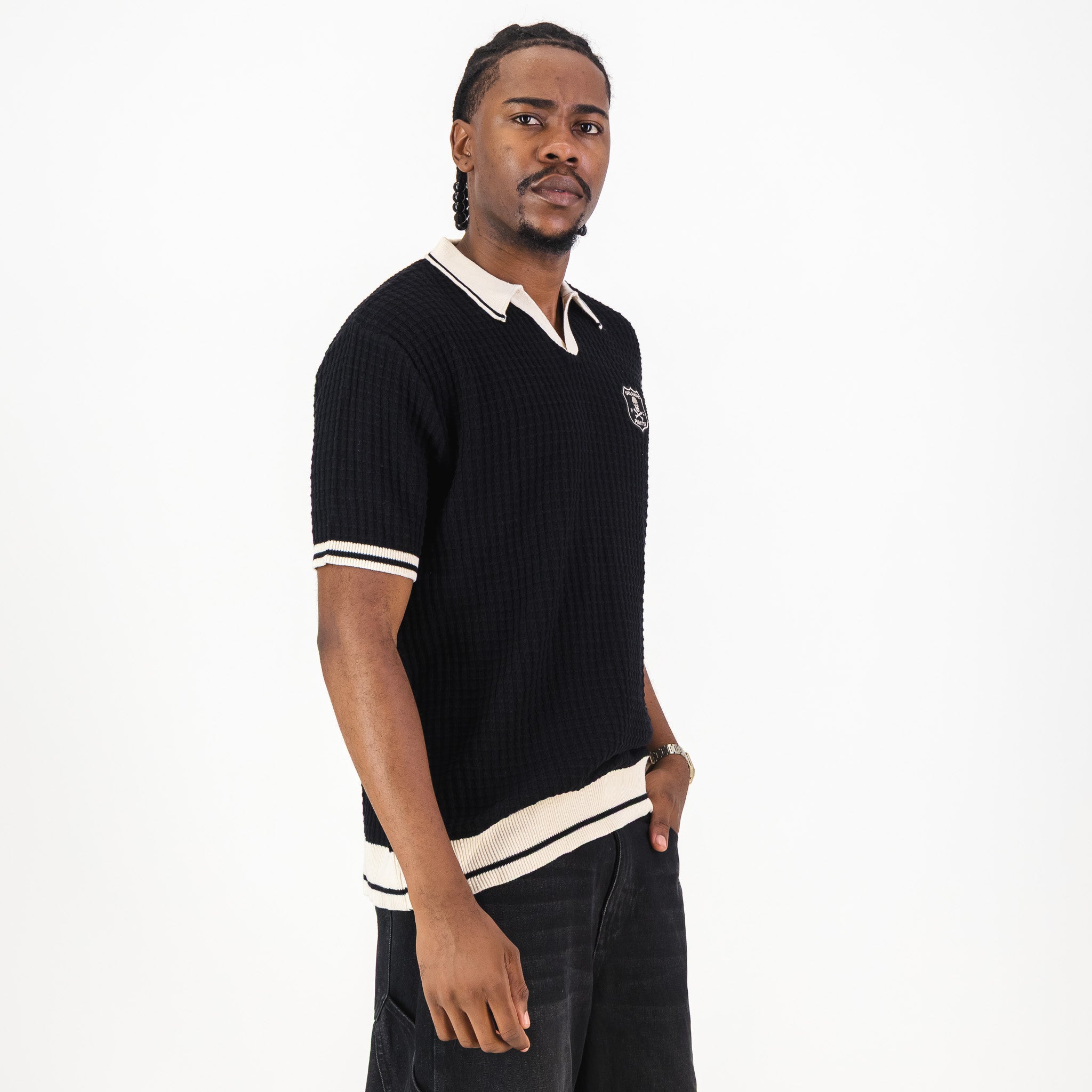 Orlando Pirates Basket Weave SS Knit Jersey-Black