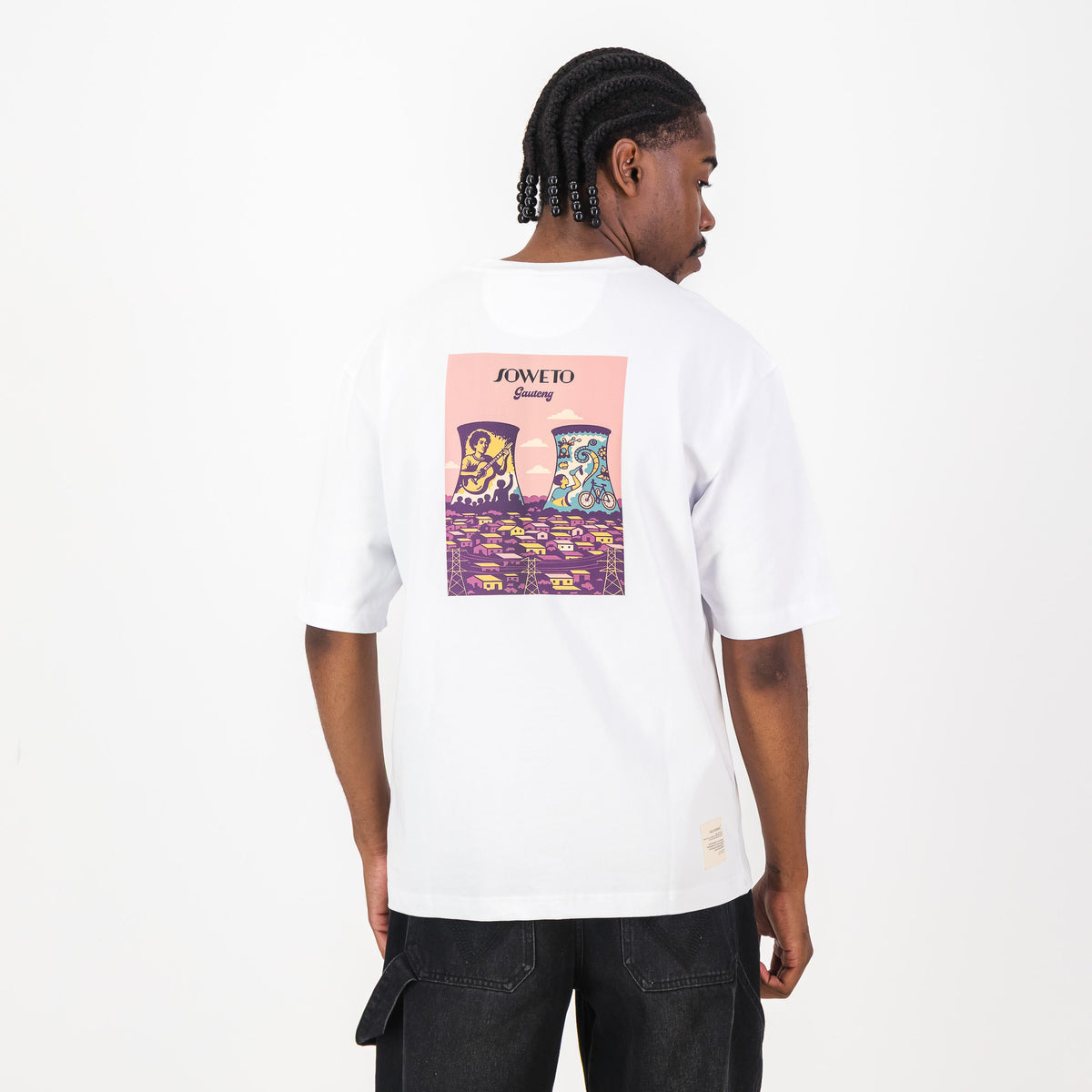 Old School Leisure Men Tops Boxy Tee Soweto HQ White
