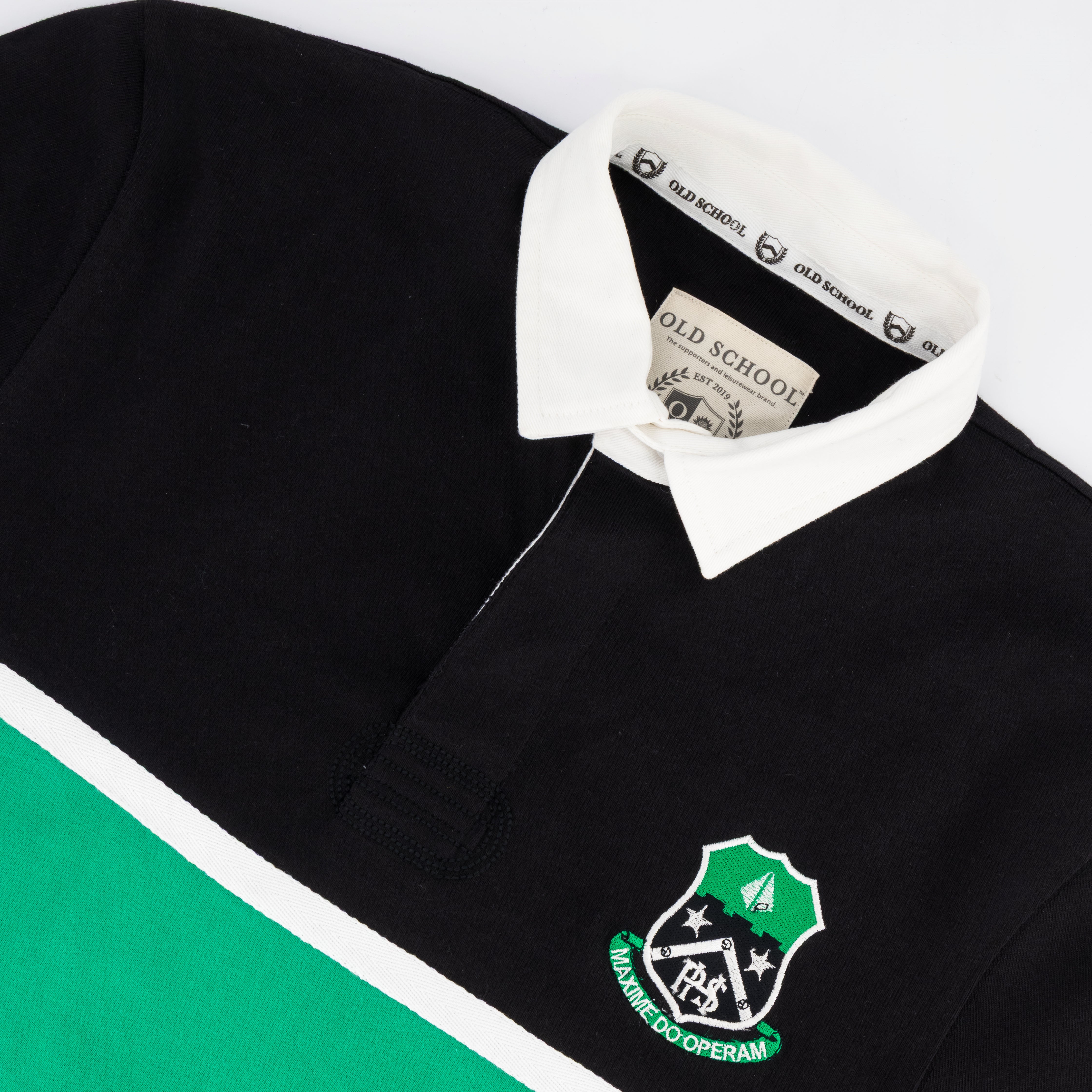 Pearson High School Tops LS Rugby Jersey Cut & Sew Em Black