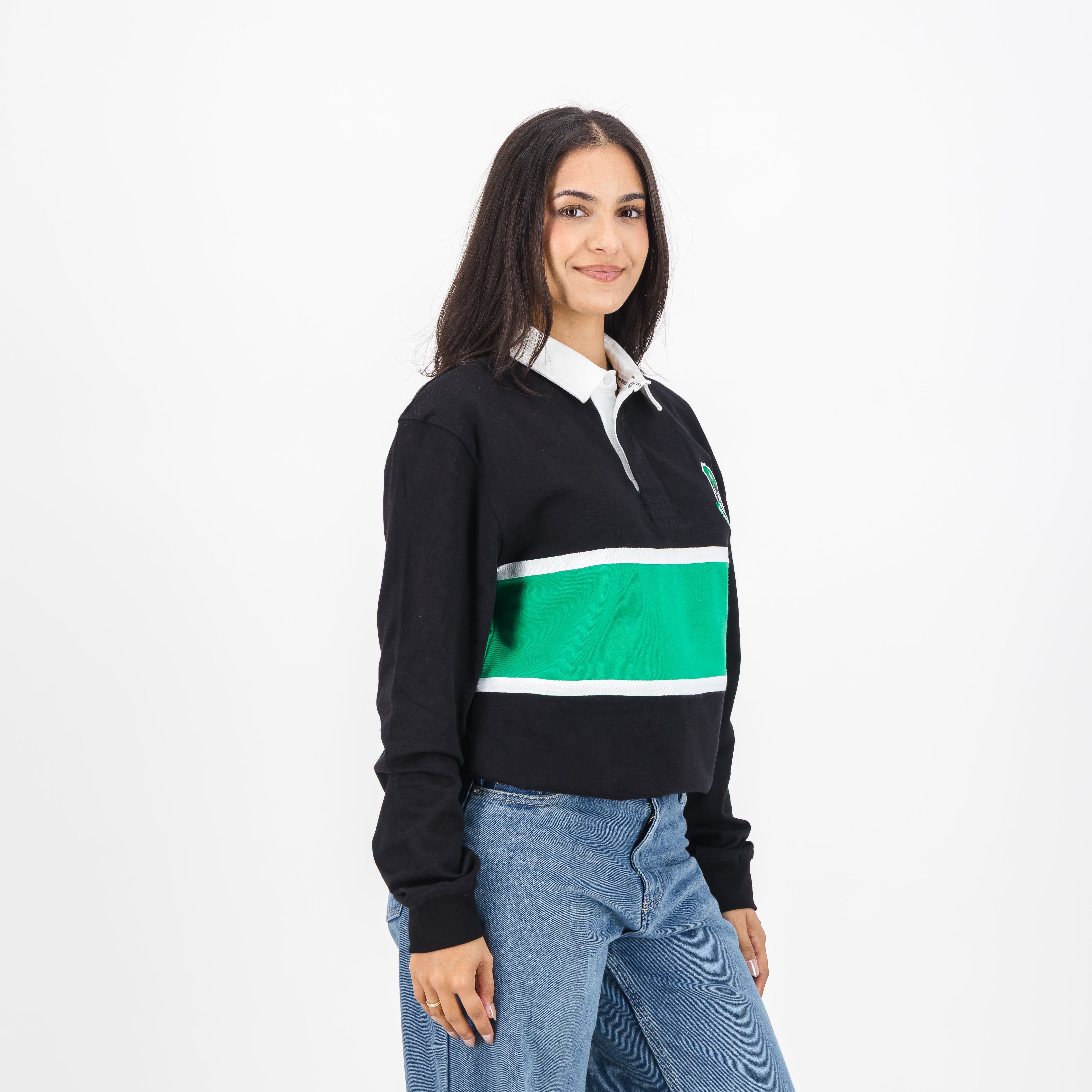 Pearson High School Tops LS Rugby Jersey Cut & Sew Em Black