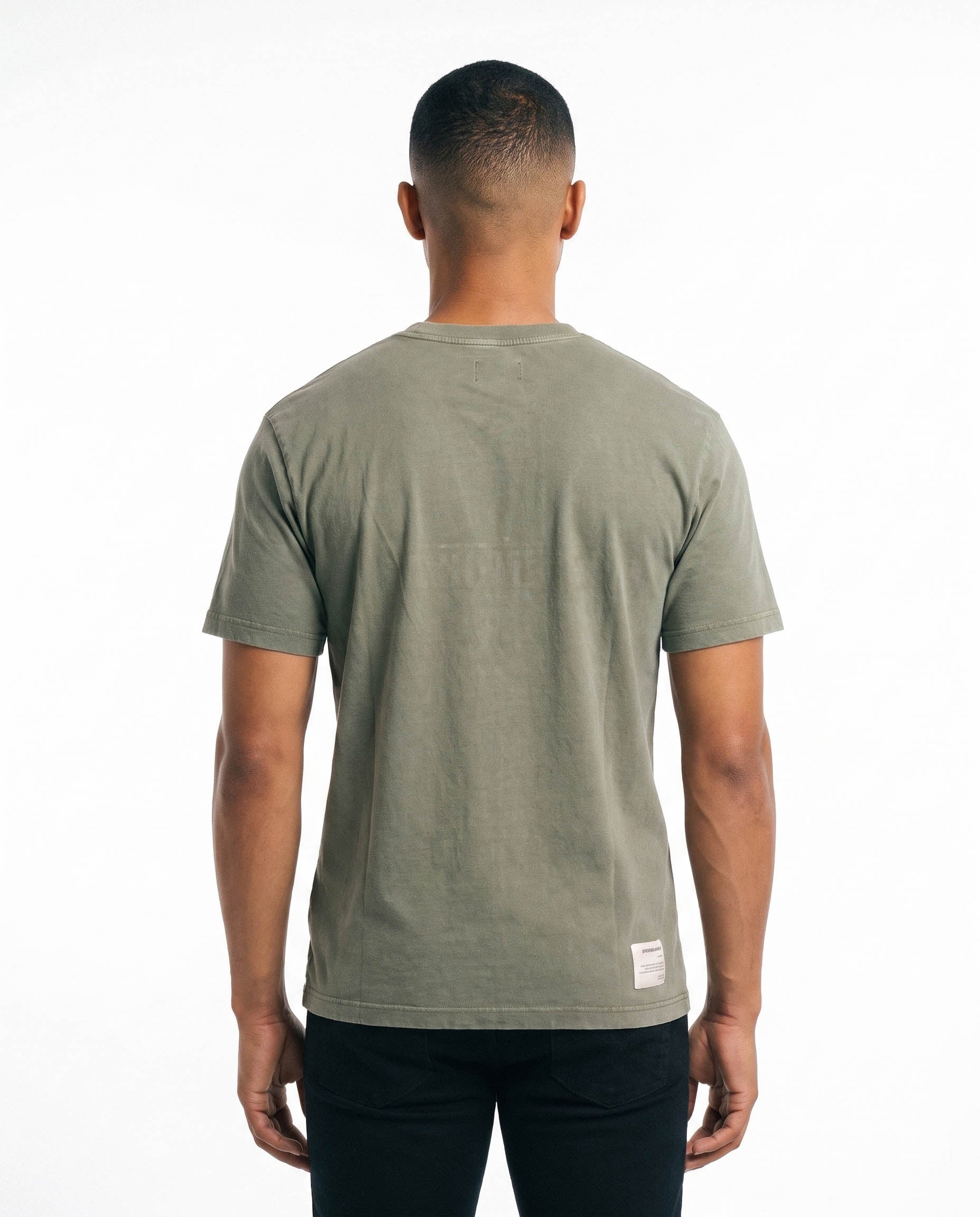 Springboks Four Wins Acid Wash Boxy Crew Tee Rifle Green