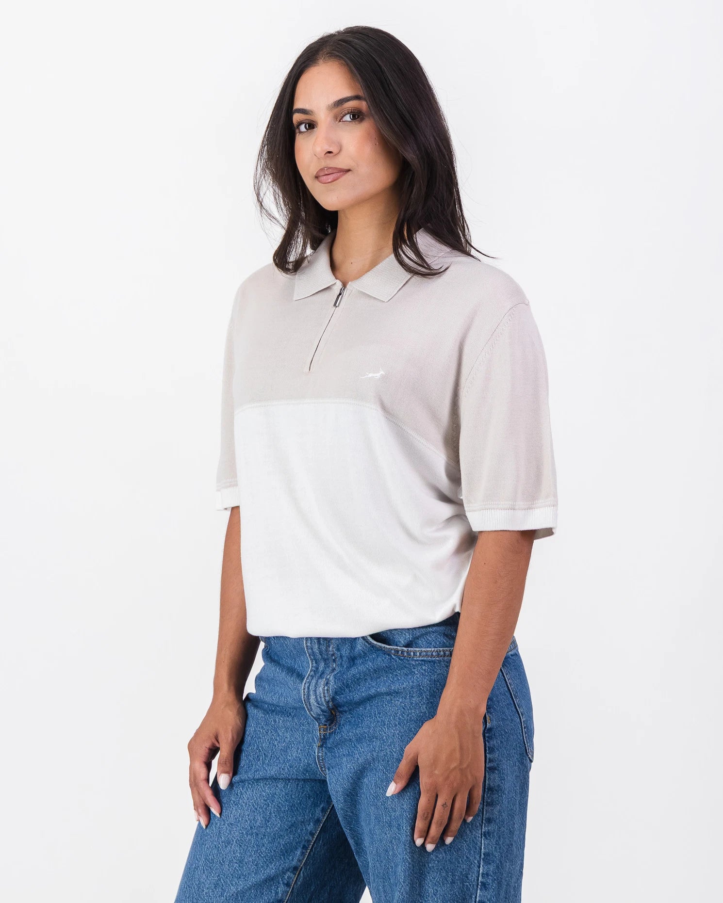 Springboks Colour Block Zip Knit SS Polo