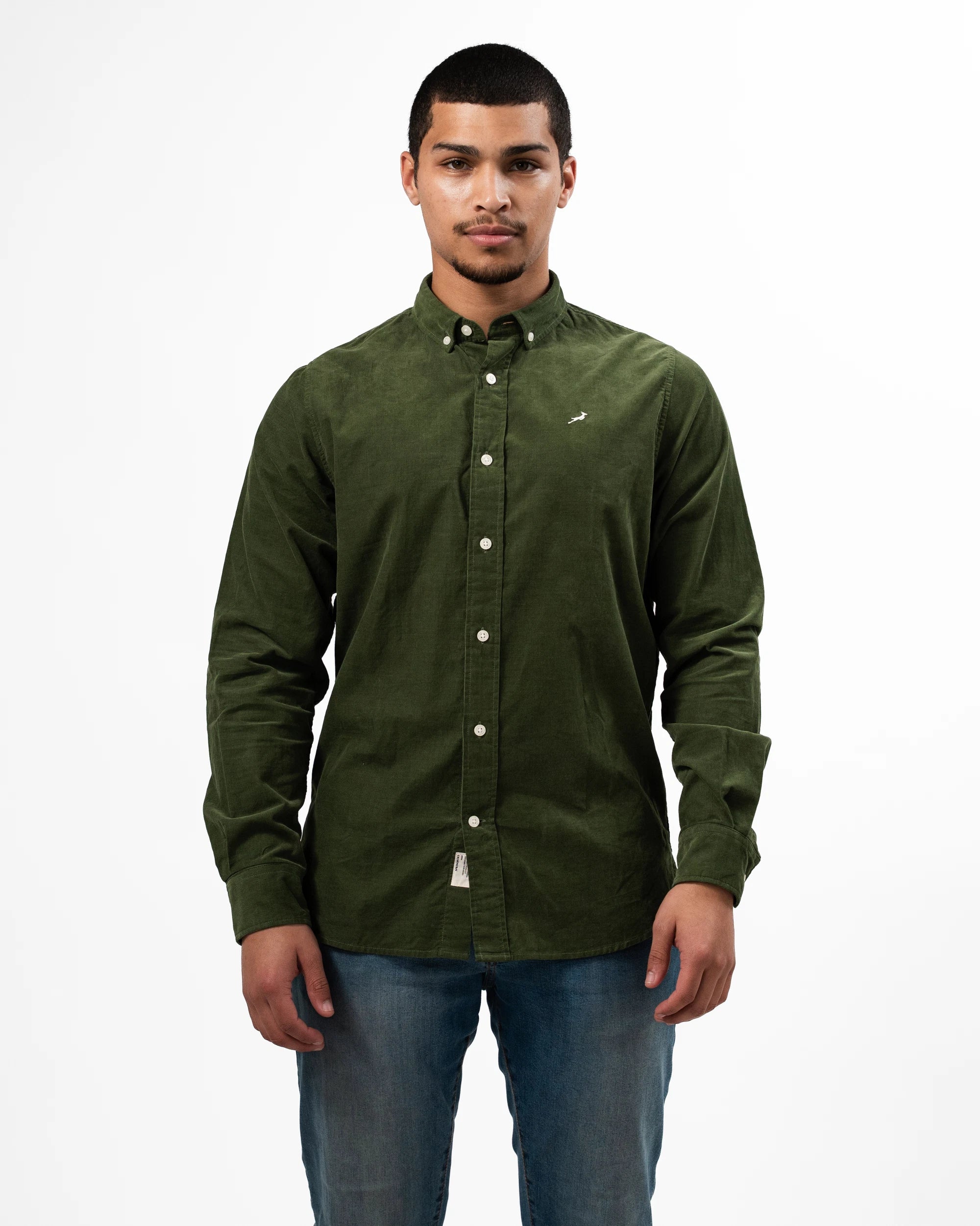 Springboks Fine Corduroy Shirt Rifle Green