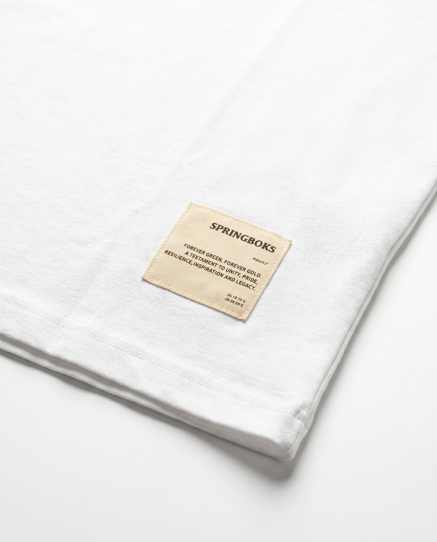 Springboks Ladies Boxy Tee Plain White