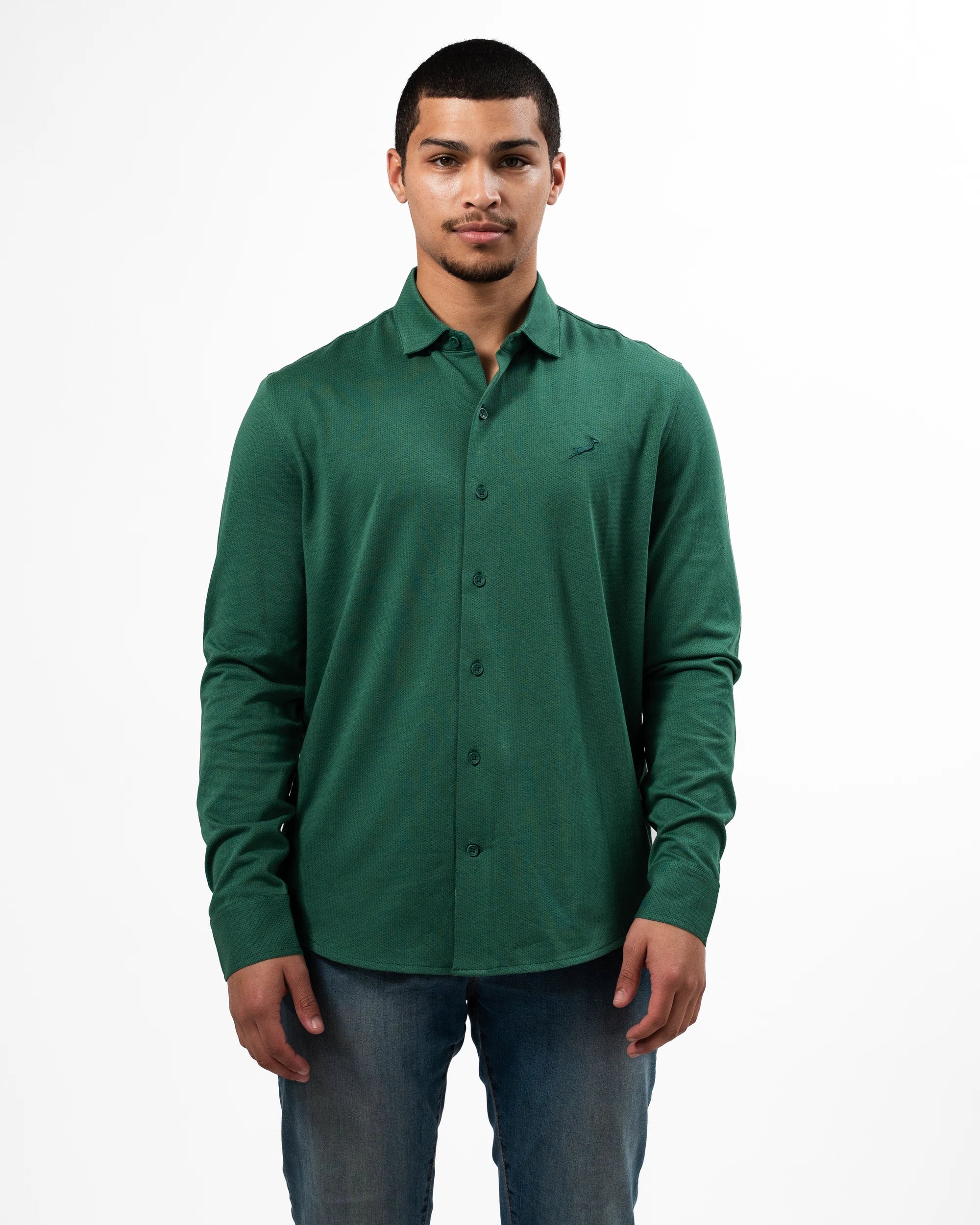 Springboks Tailored LS Shirt Green