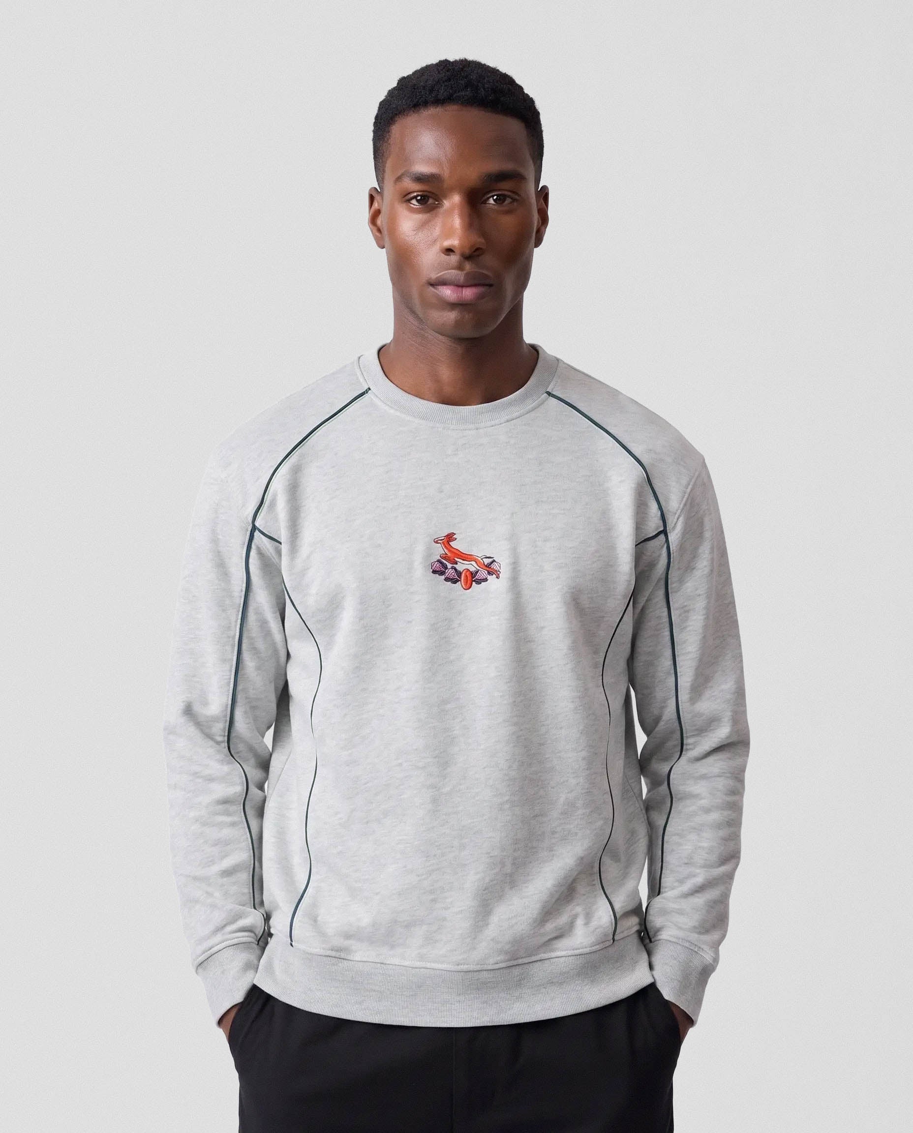 Springboks 95 Piped Crew Sweat Grey Melange