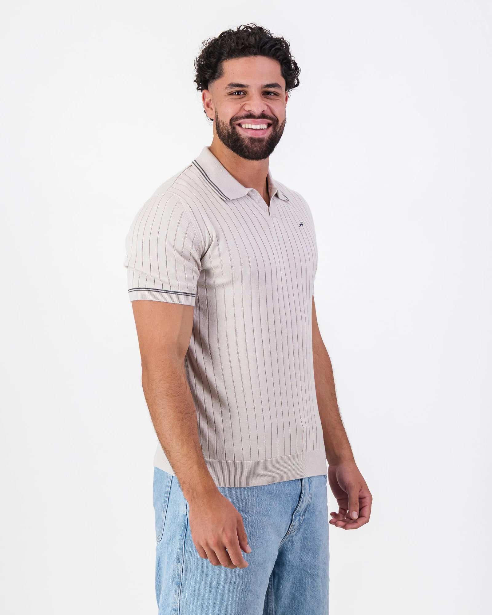Springboks V Tipped Ribbed Knit SS Polo