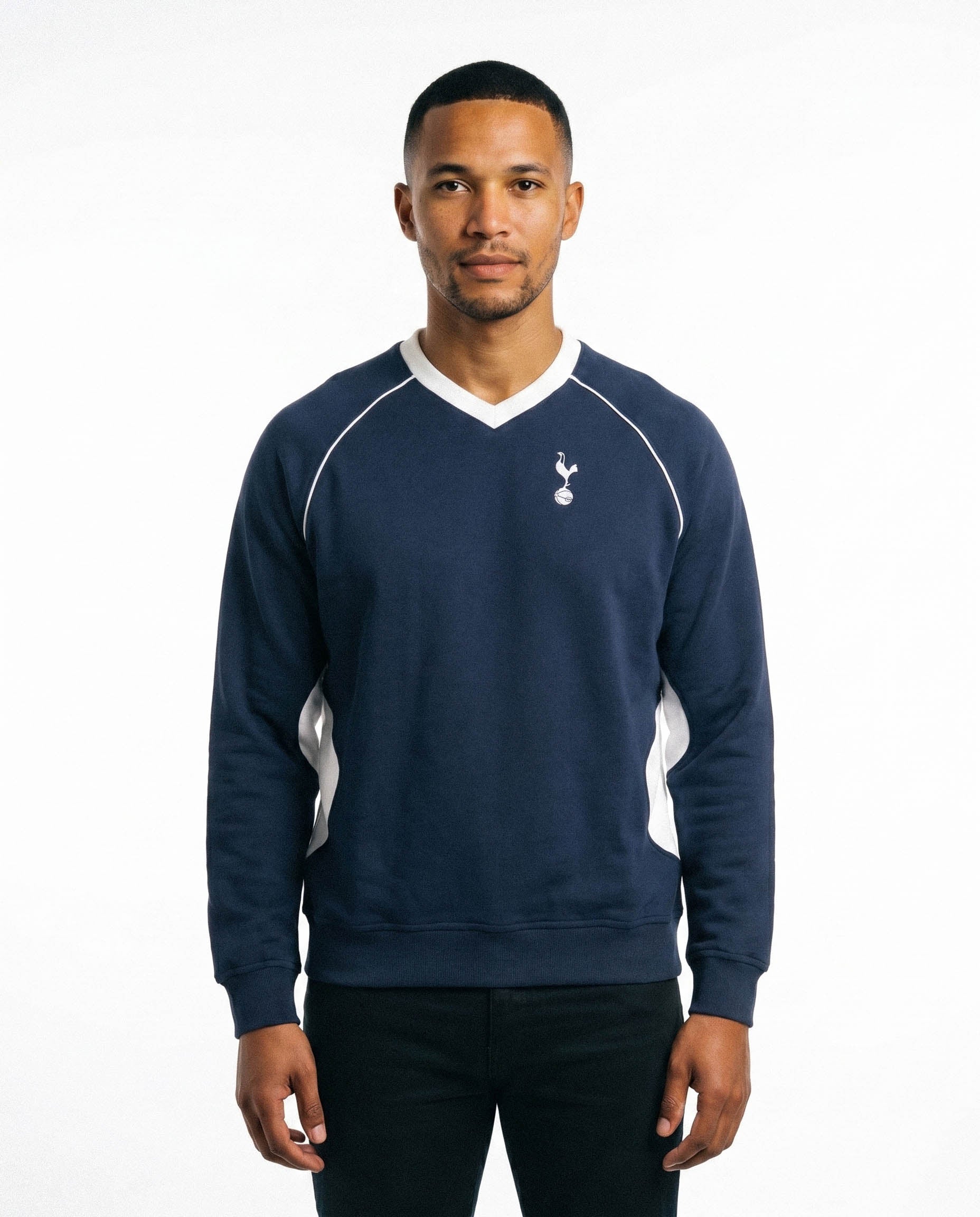 Spurs Colour block V-neck Sweater- Navy