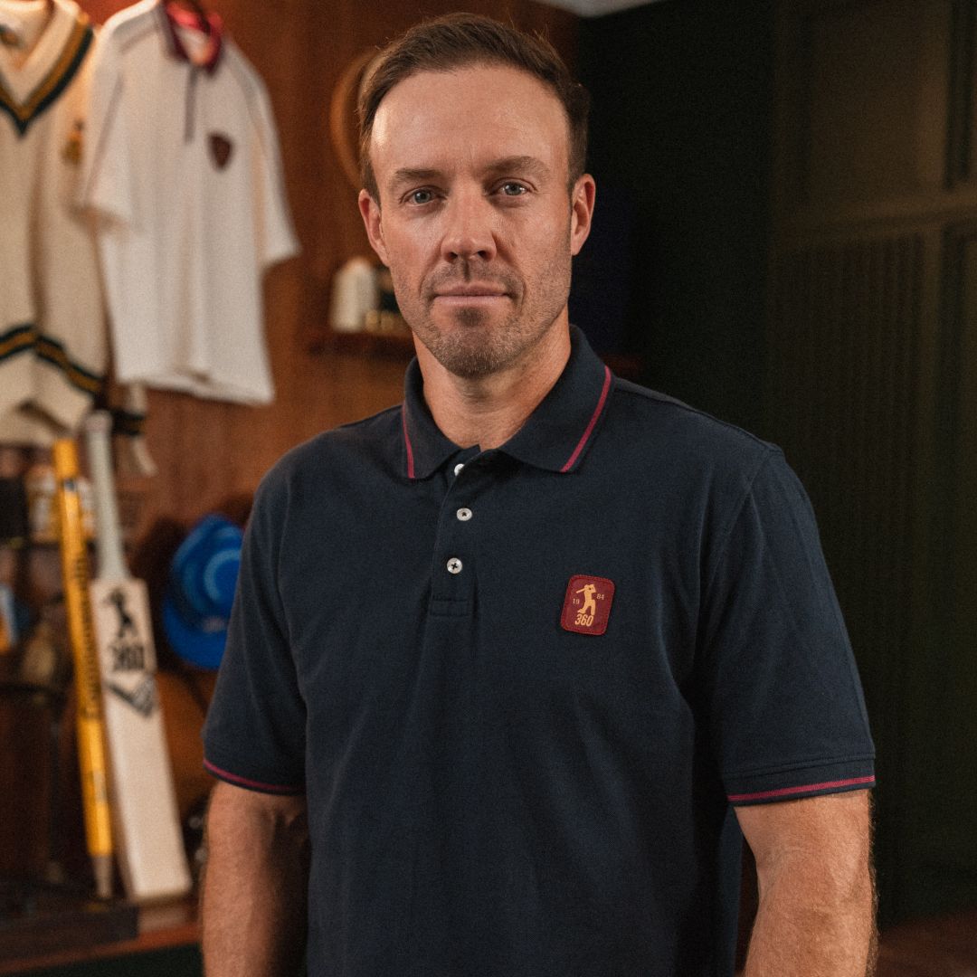 AB de Villiers 360 Small Logo Short Sleeve Polo Navy