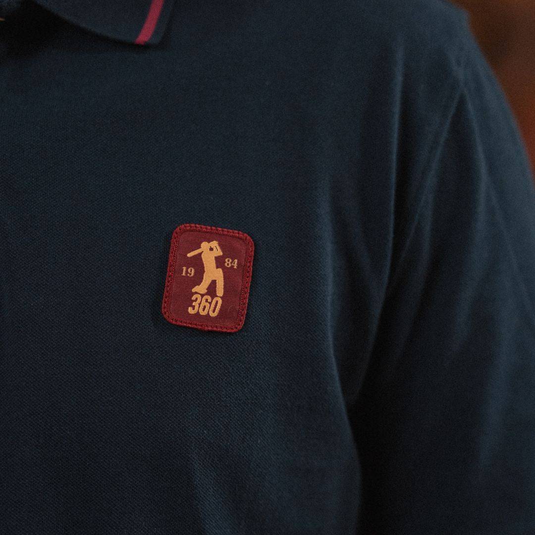 AB de Villiers 360 Small Logo Short Sleeve Polo Navy