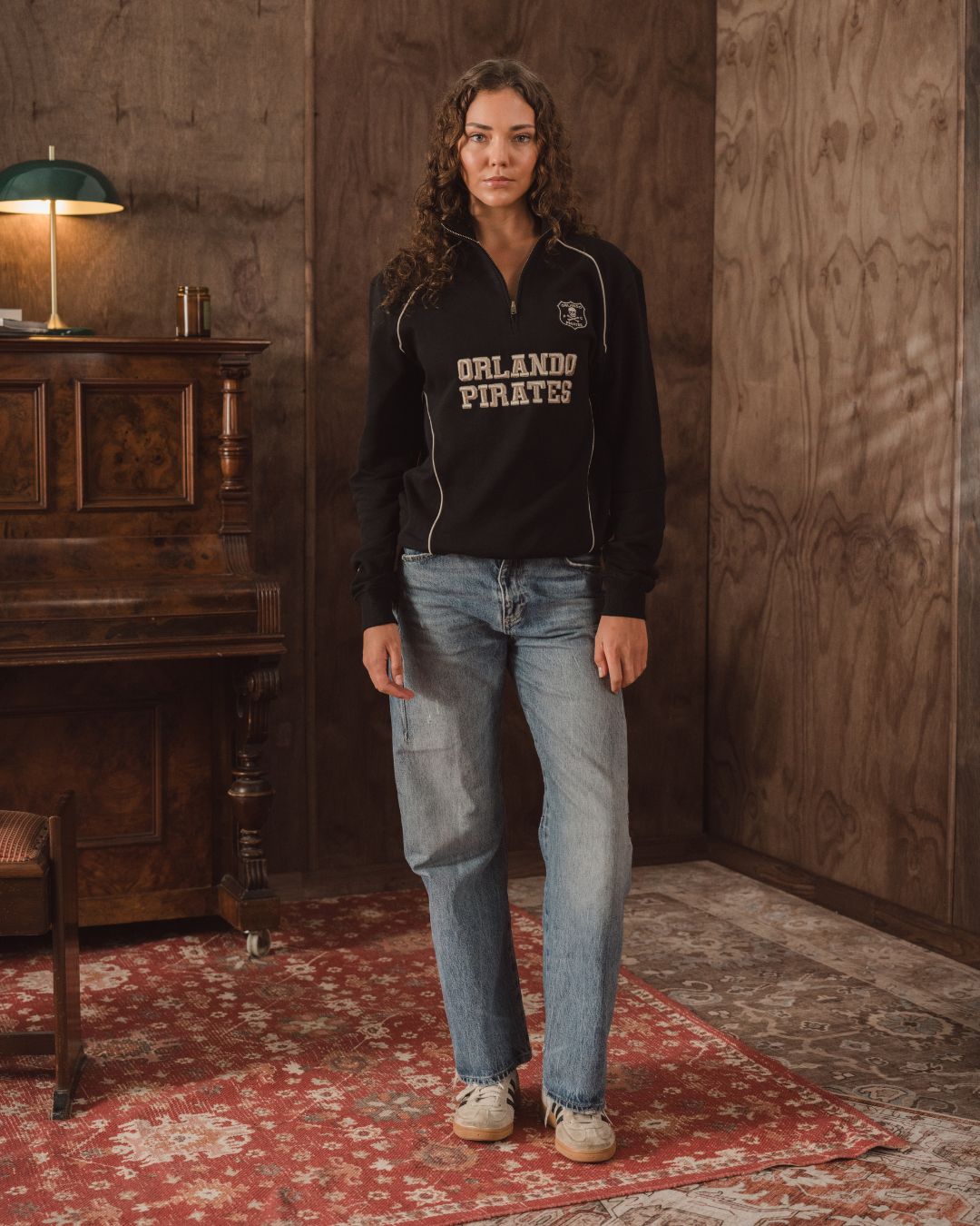 Orlando Pirates Piped Quarter Zip Sweat-black