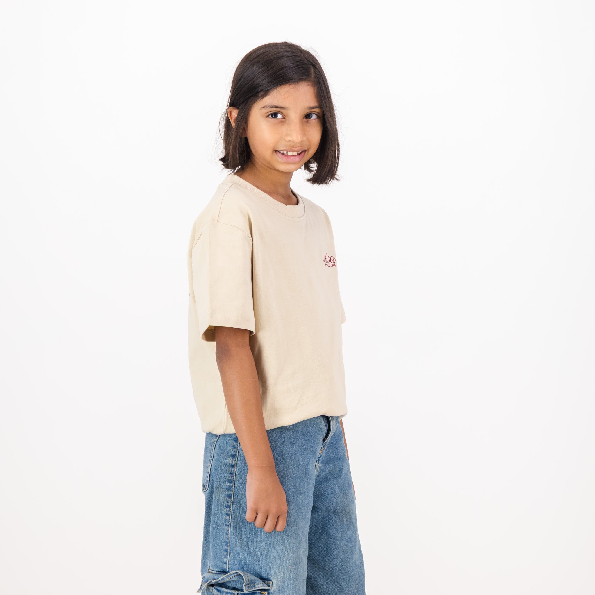 AB de Villiers 360 Back Graphic Kids Crew T-Shirt Ivory - Old School