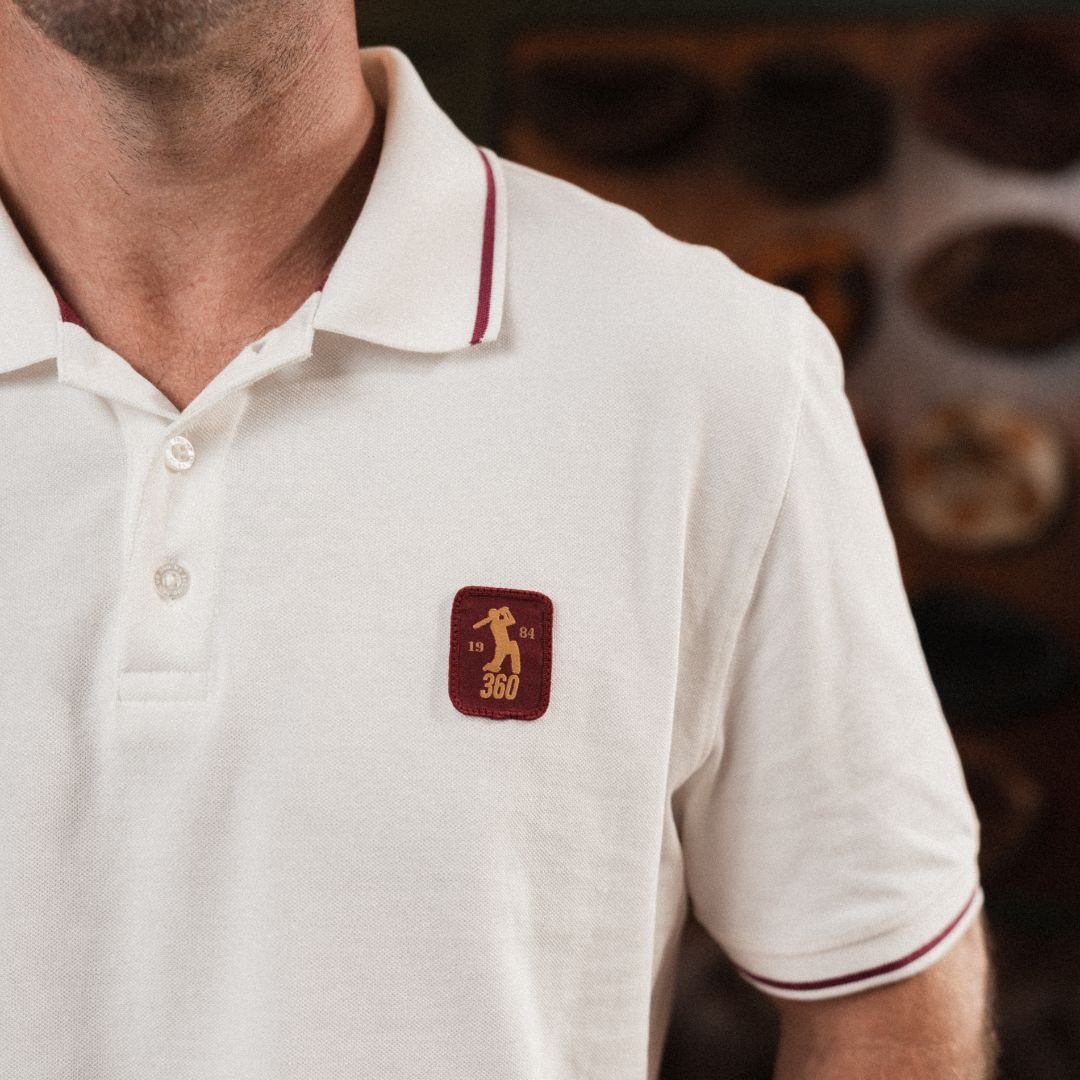 AB de Villiers 360 Small Logo Short Sleeve Polo White - Old School