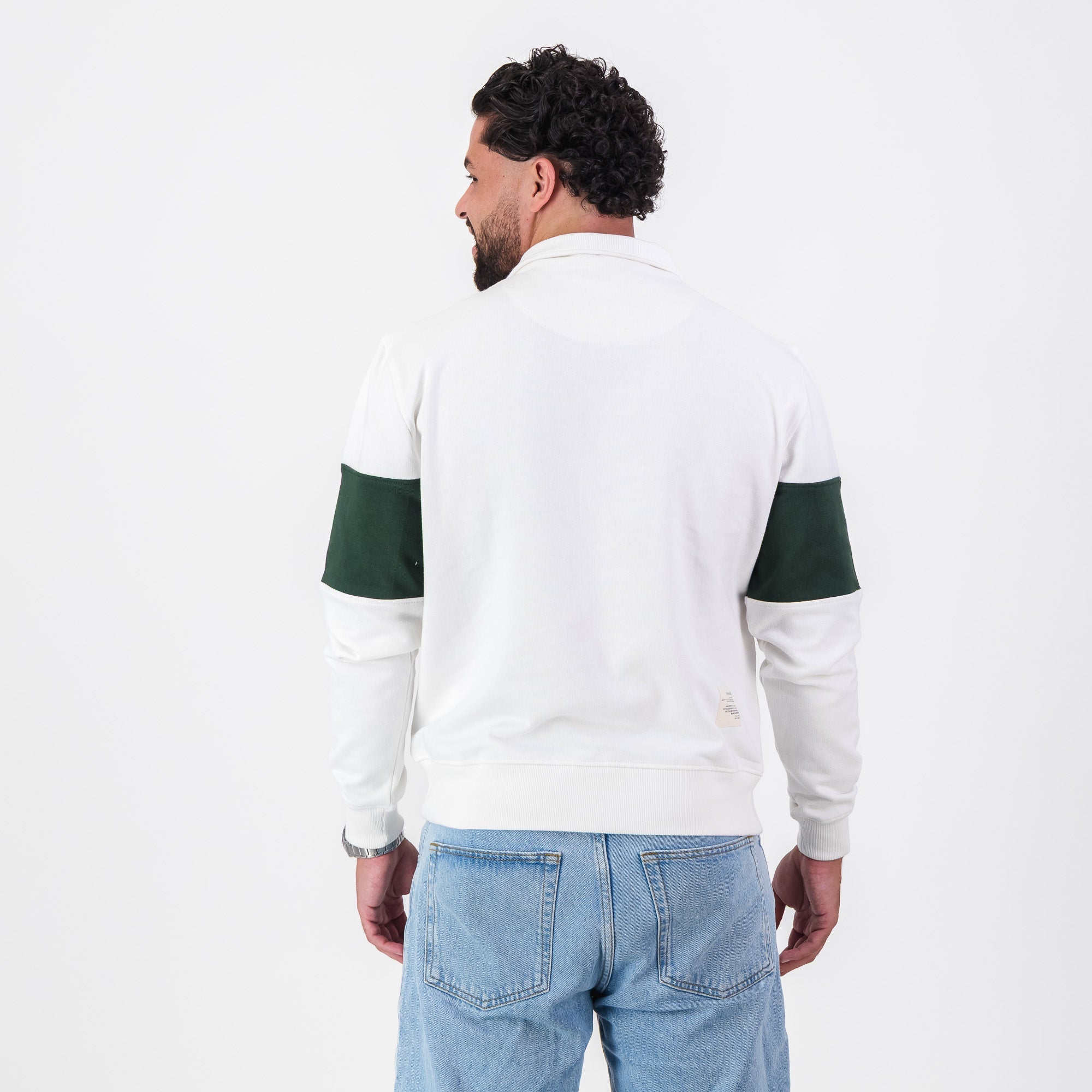 B2B Old School Tullamore Dew Quarter Zip Sweat Panel Green White - Old School