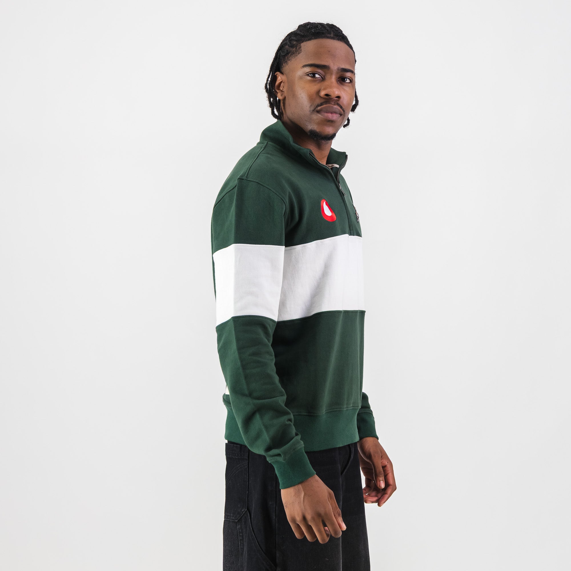 B2B Vodacom SB Classic Hoop Quarter Zip - OS Green - Old School