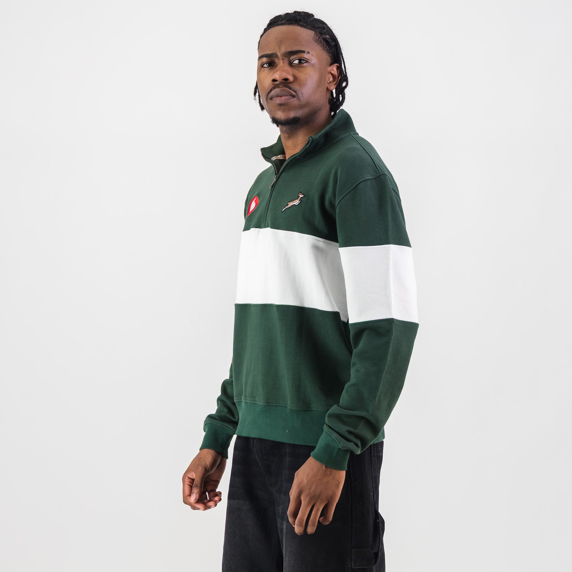 B2B Vodacom SB Classic Hoop Quarter Zip - OS Green - Old School