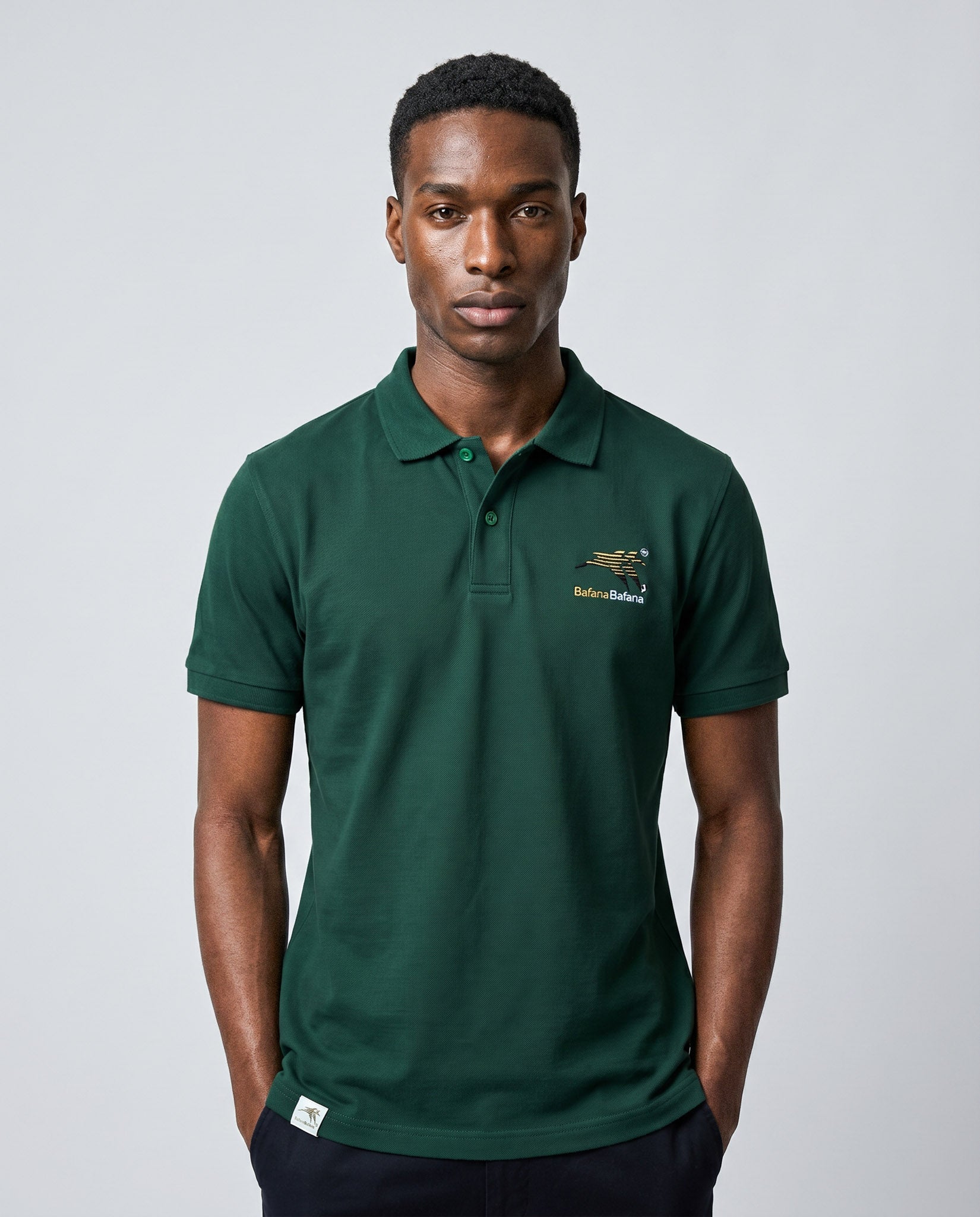 Bafana Bafana Classic Pique SS Polo Green - Old School