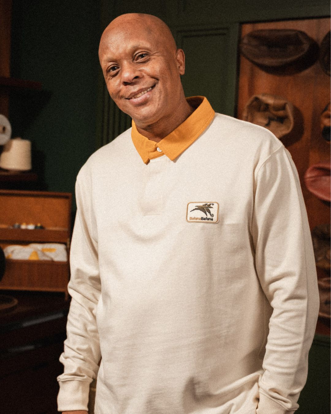 Bafana Bafana Heritage LS Rugby Polo White - Old School