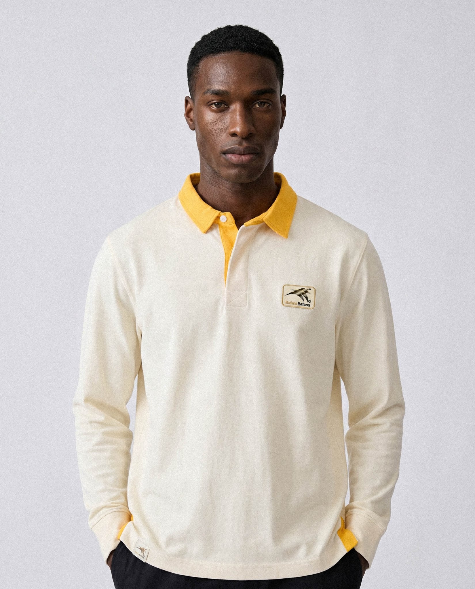 Bafana Bafana Heritage LS Rugby Polo White - Old School